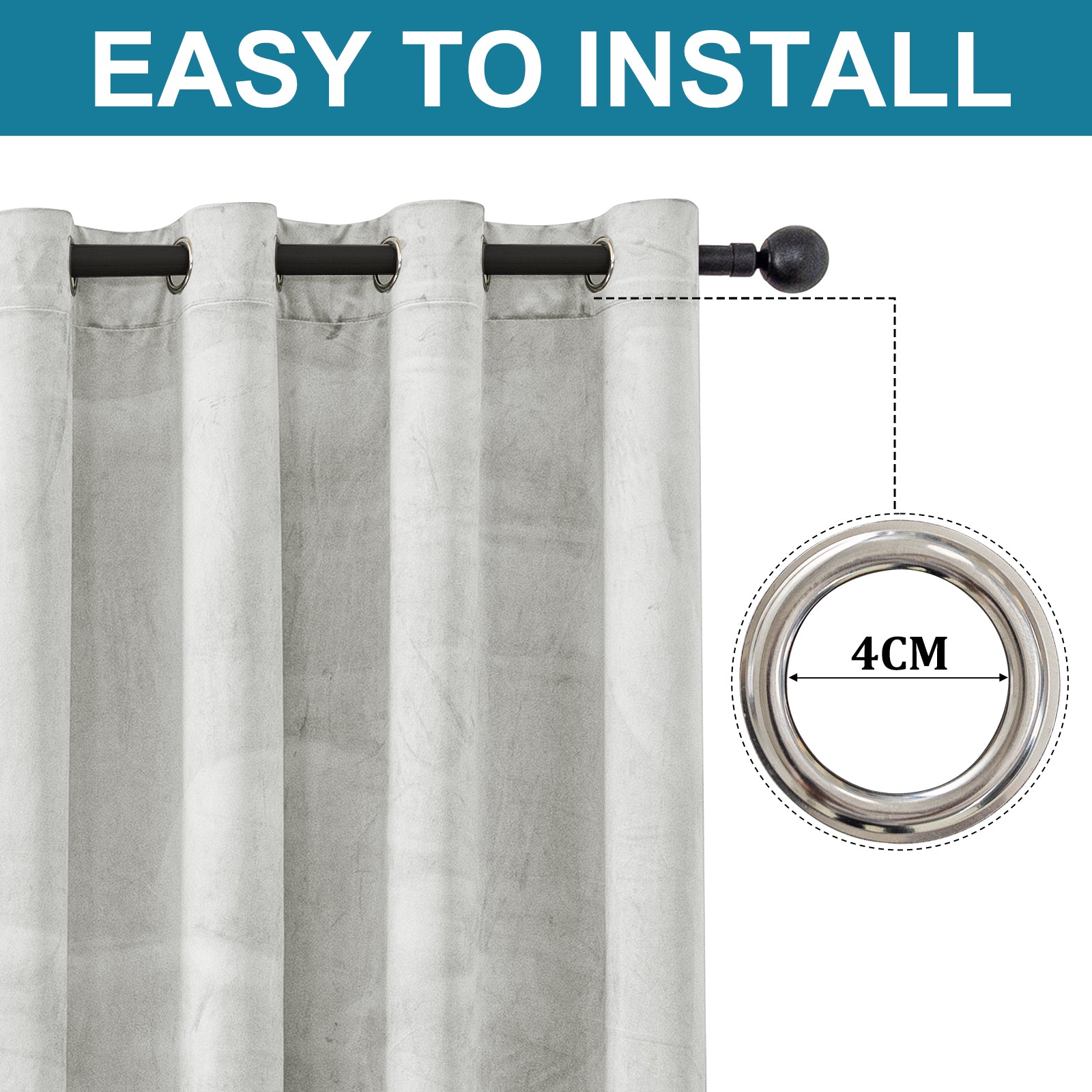 YSTYLE 2 Pieces Velvet Blackout Curtains Thermal Insulated-YSTYLE