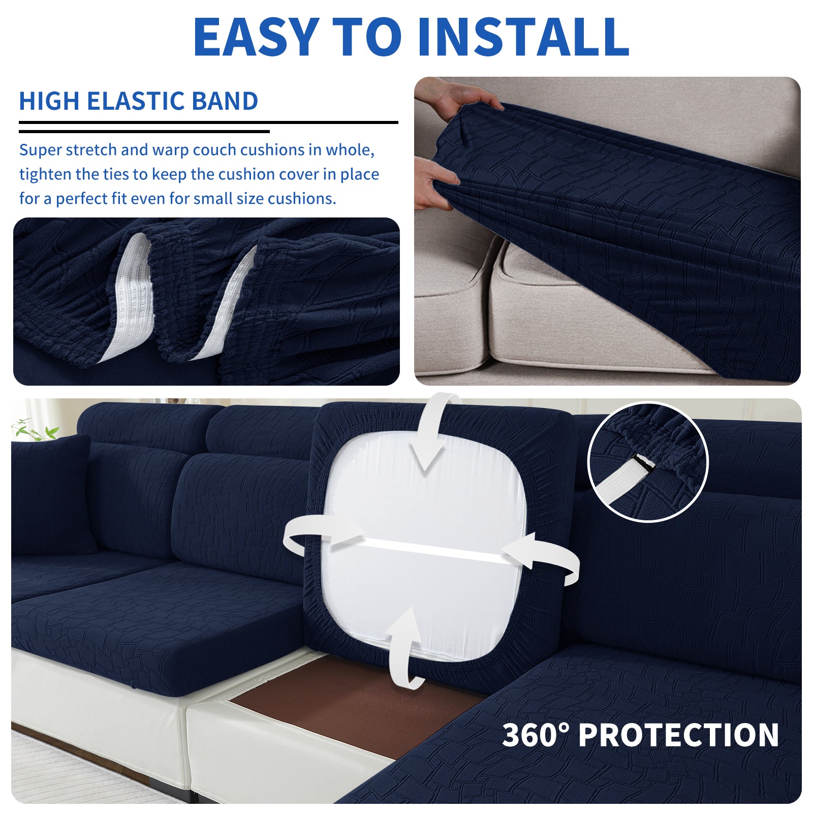 YSTYLE 2 pezzi Copertura per sedile divano elasticizzata 1 posto geometrico anti-scivolo