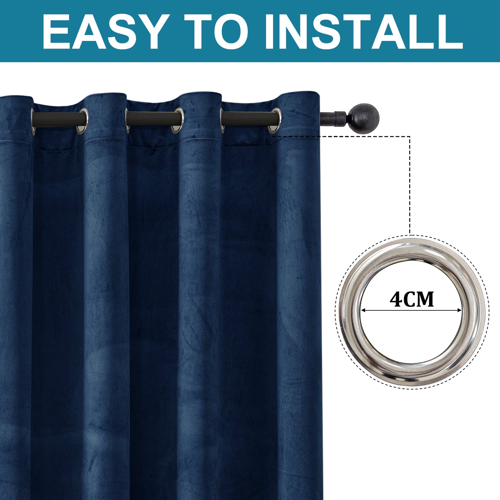 YSTYLE 2 Pieces Velvet Blackout Curtains Thermal Insulated-YSTYLE