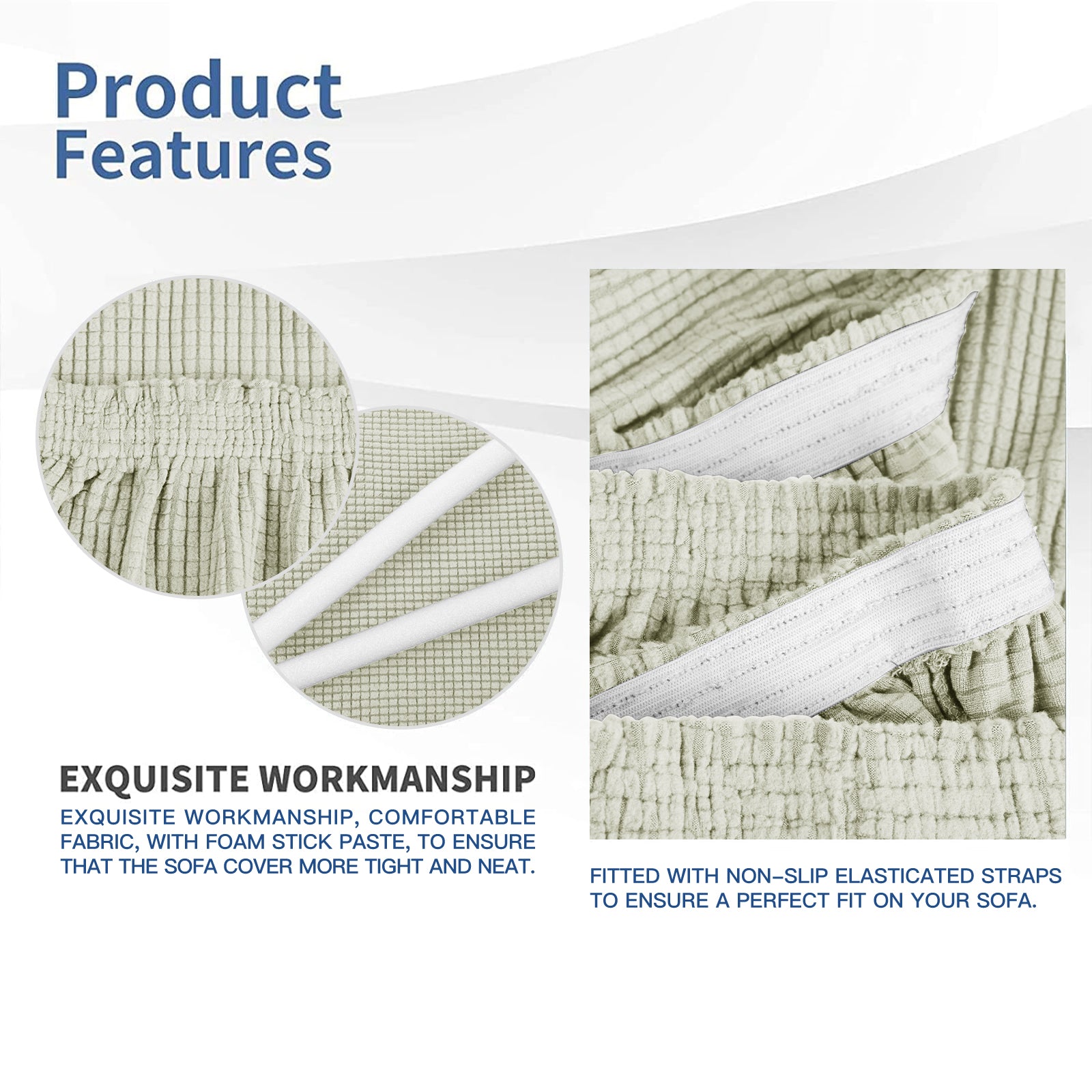 YSTYLE Stretch 2-Sitzer Sofa Bezug mit Armlehnen Anti-Rutsch