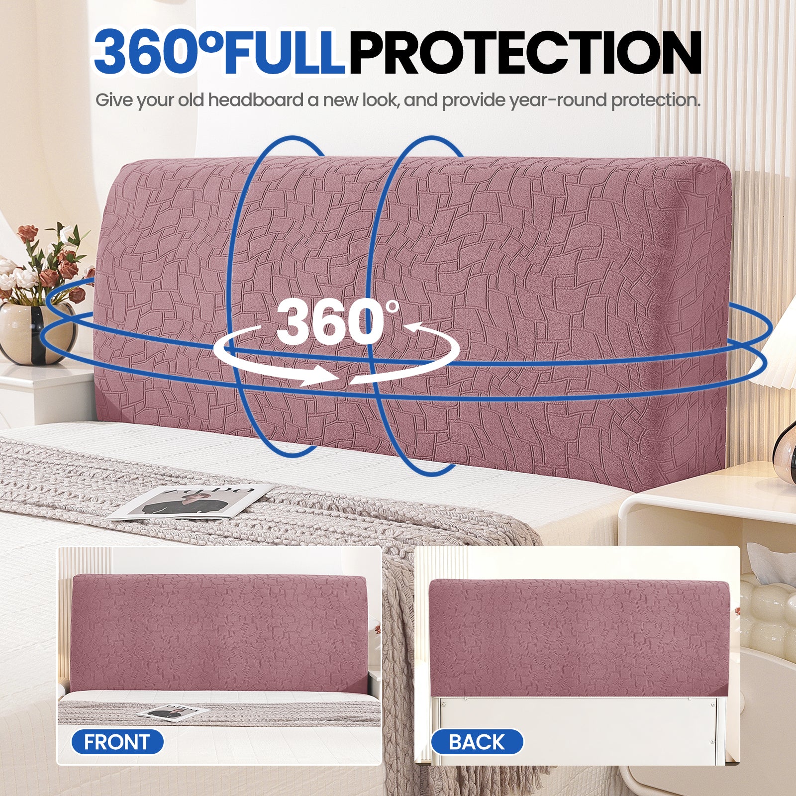 YSTYLE Universal Elastic 180cm Headboard Cover Dustproof Washable