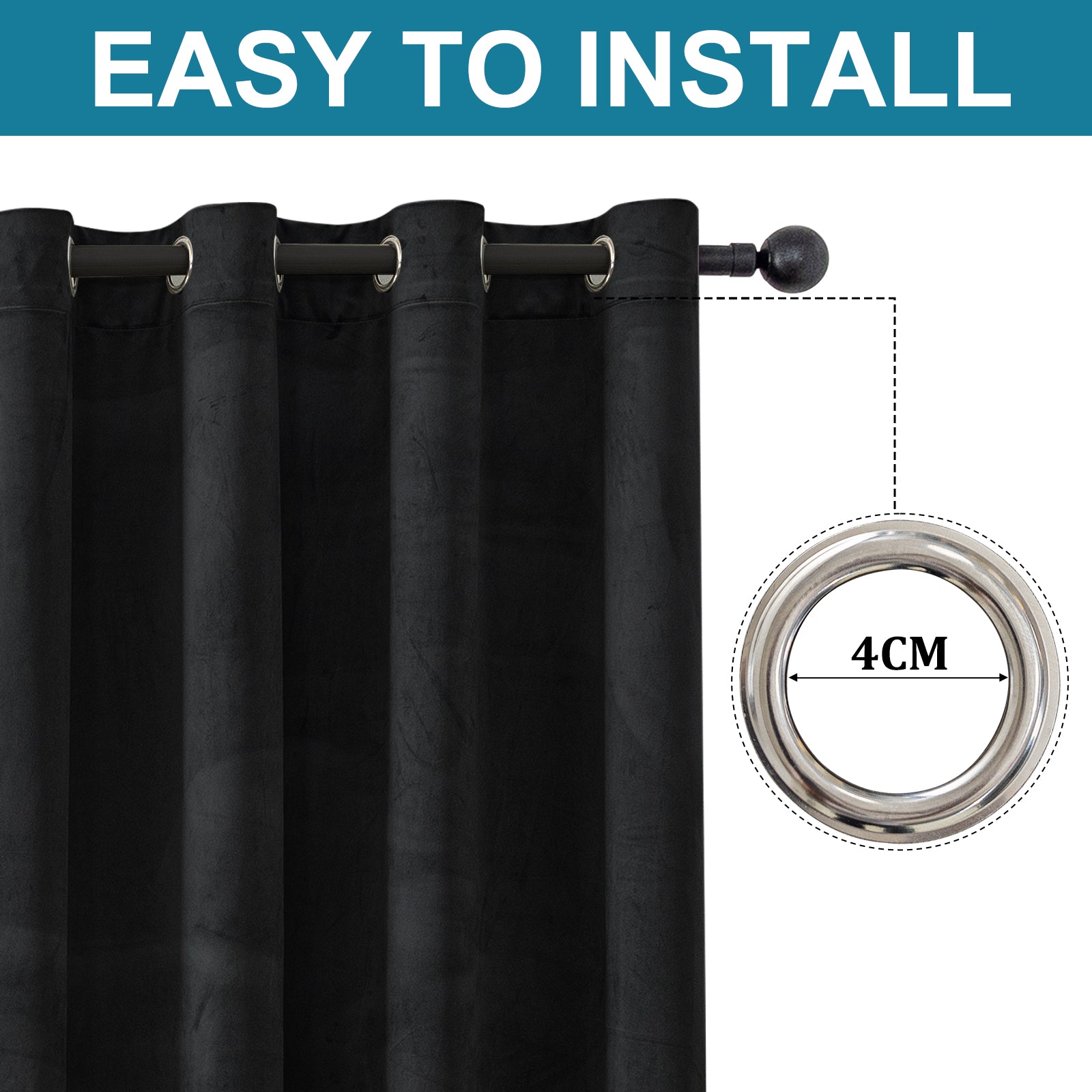 YSTYLE 2 Pieces Velvet Blackout Curtains Thermal Insulated-YSTYLE