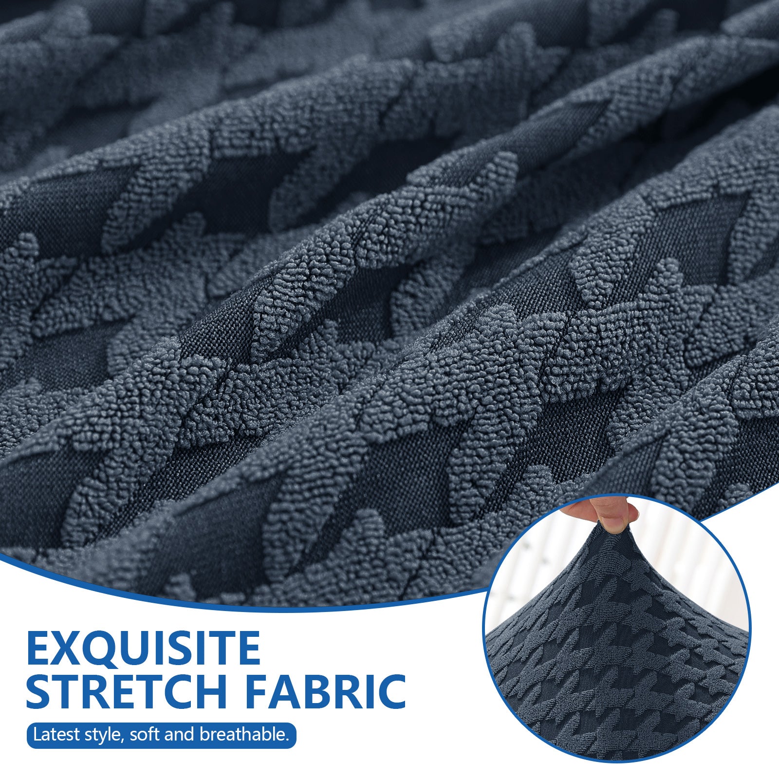 Ystyle 2-Piece Chair Covers with Backrest, Elastic Living Room Kitchen Chair Slipcovers, Universal Stretch Dining Chair Covers, Modern Cat-Scratch Resistant Chair Protectors