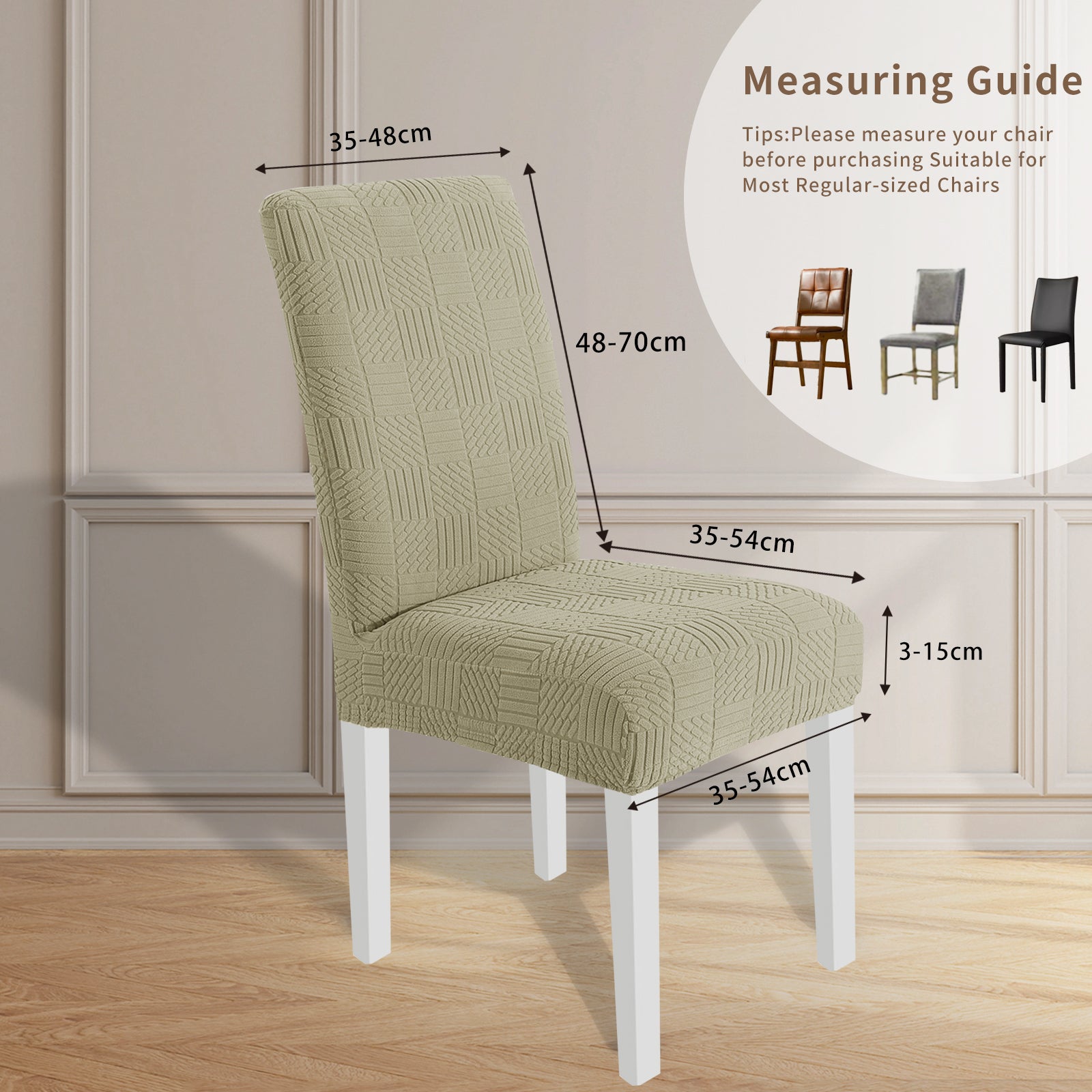 YSTYLE 2 Pieces élastique Dining Chair couvertures 48-70CM Back Height