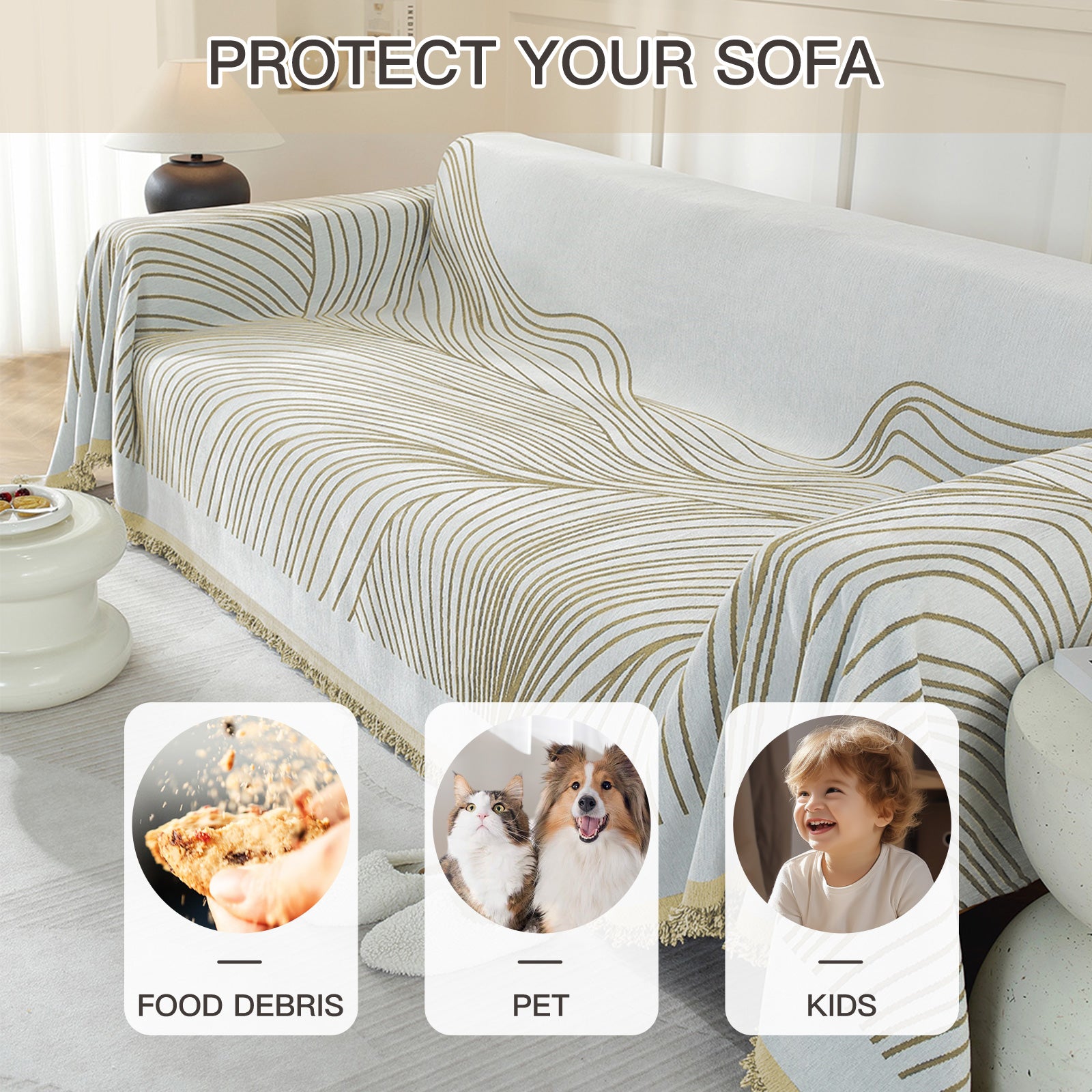 YSTYLE Universal 2 Seater canapé couverture Throw 180x280CM Soft