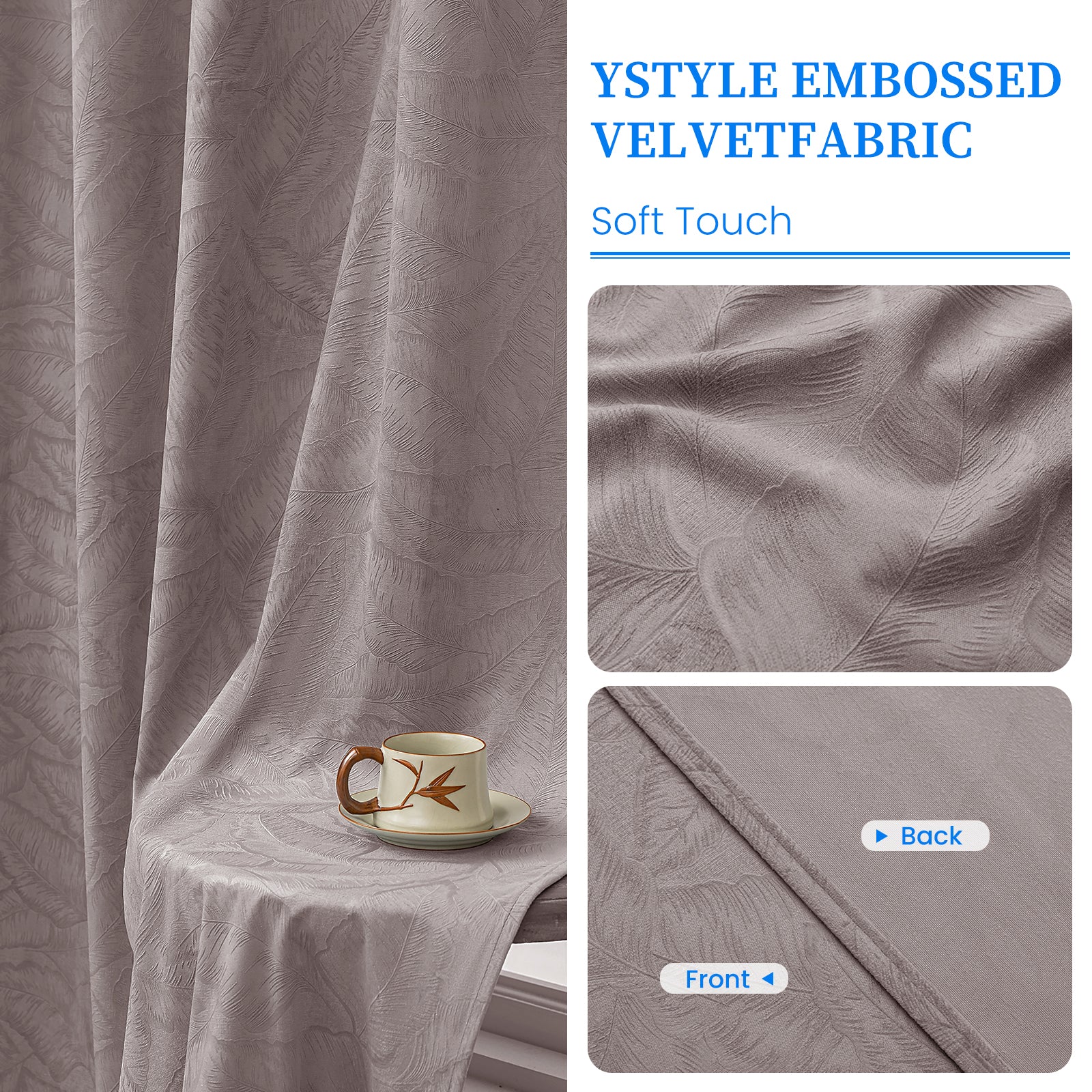 2 Pieces rideaux opacifiants with Stainless Steel Eyelets thermique Polyester Panels