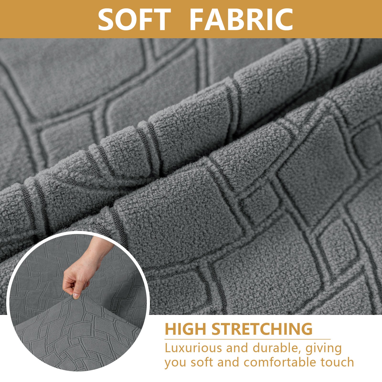 Ystyle 4-Piece Chair Covers with Backrest, Elastic Living Room Kitchen Chair Slipcovers, Soft Comfortable Anti-Scratch Chair Covers, Easy to Clean and Durable, Washable Removable