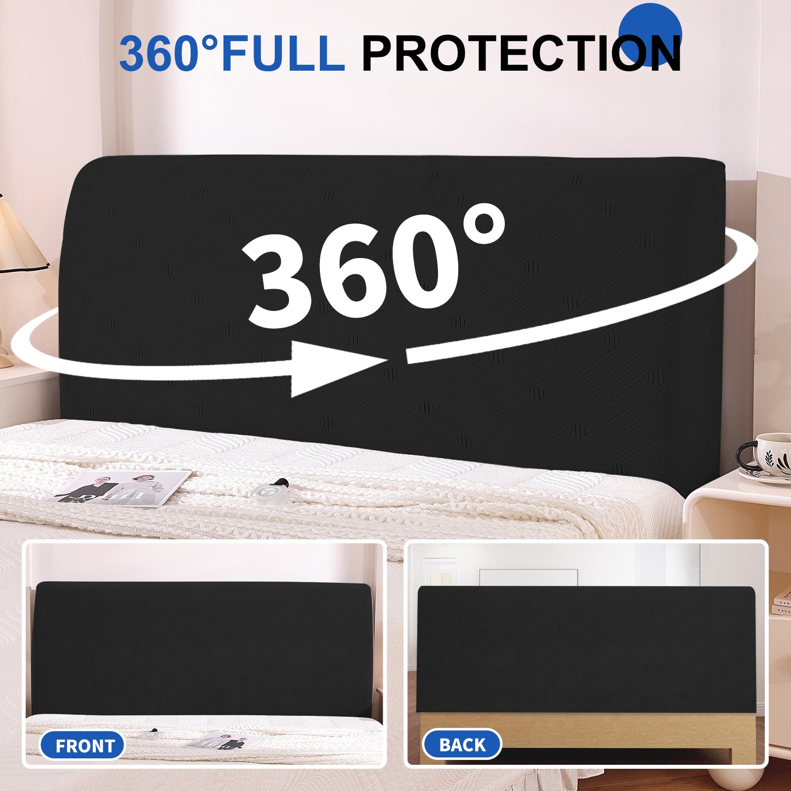 Ystyle 150cm Bed Headboard Cover, Elasticized Double/Single Bed Headboard Cover, Washable Double Bed Headboard Slipcover, Universal Dust-Proof Headboard Cover