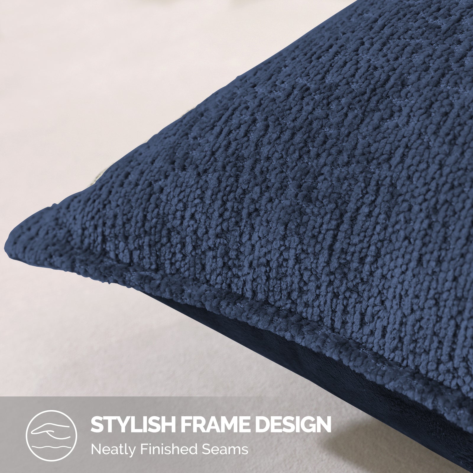 Ystyle Chenille Sofa Cushion Covers 60 x 60 cm, 2 Pieces, Soft Durable Heart-Shaped Cushion Cover, Decorative Elegant Pillow Case for Living Room