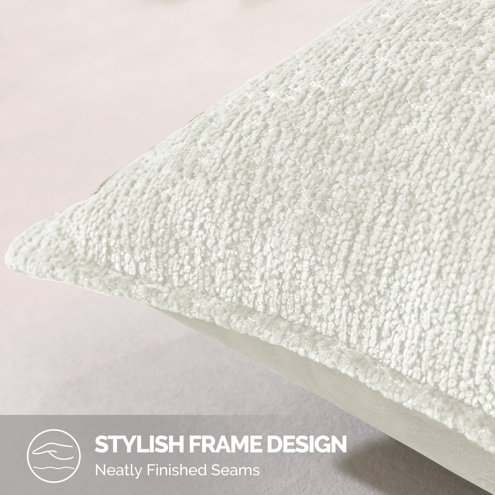 Ystyle Chenille Sofa Cushion Covers 60 x 60 cm, 2 Pieces, Soft Durable Heart-Shaped Cushion Cover, Decorative Elegant Pillow Case for Living Room