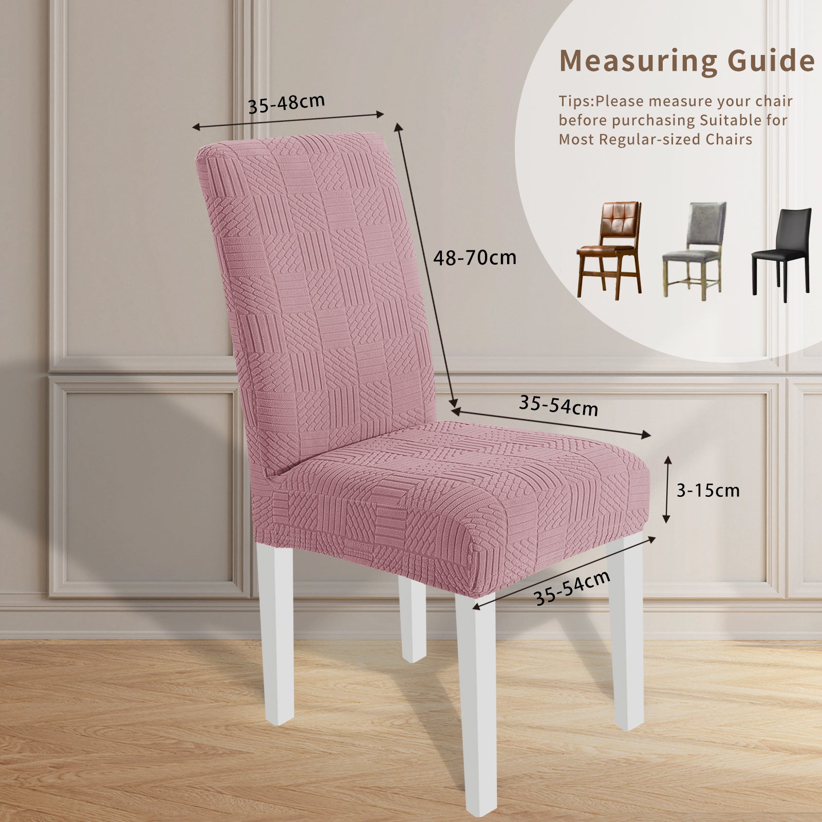 YSTYLE 2 Pieces élastique Dining Chair couvertures 48-70CM Back Height