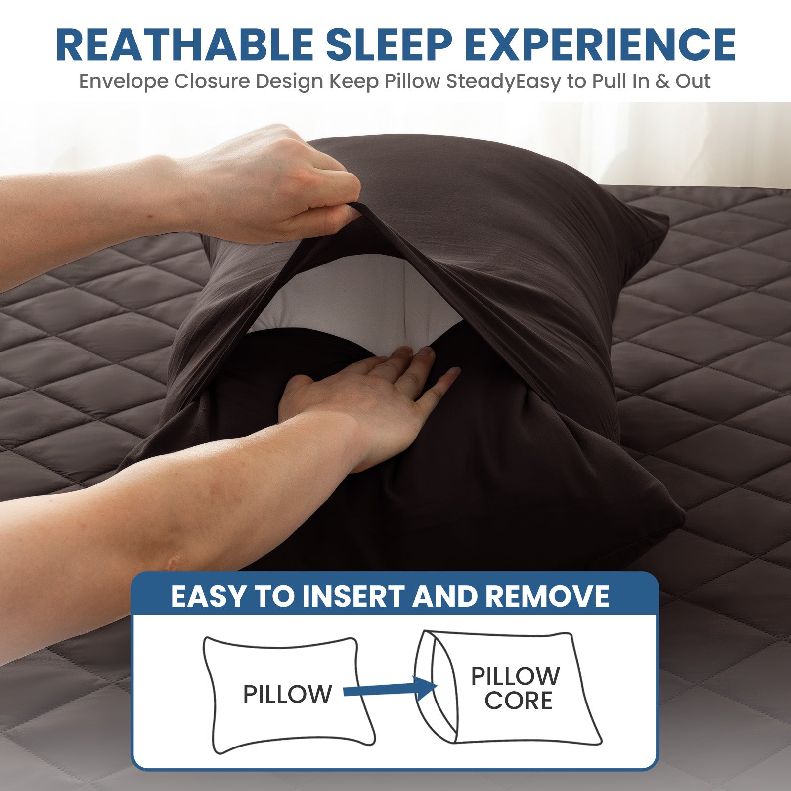 YSTYLE 2 Pieces Waterproof Bed Pillowcases 50x80cm Anti Mite-YSTYLE