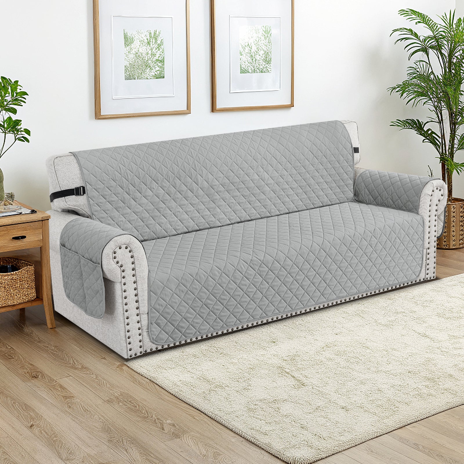 Ystyle Waterproof 2 Seater Sofa Cover with Armrests Anti-Slip