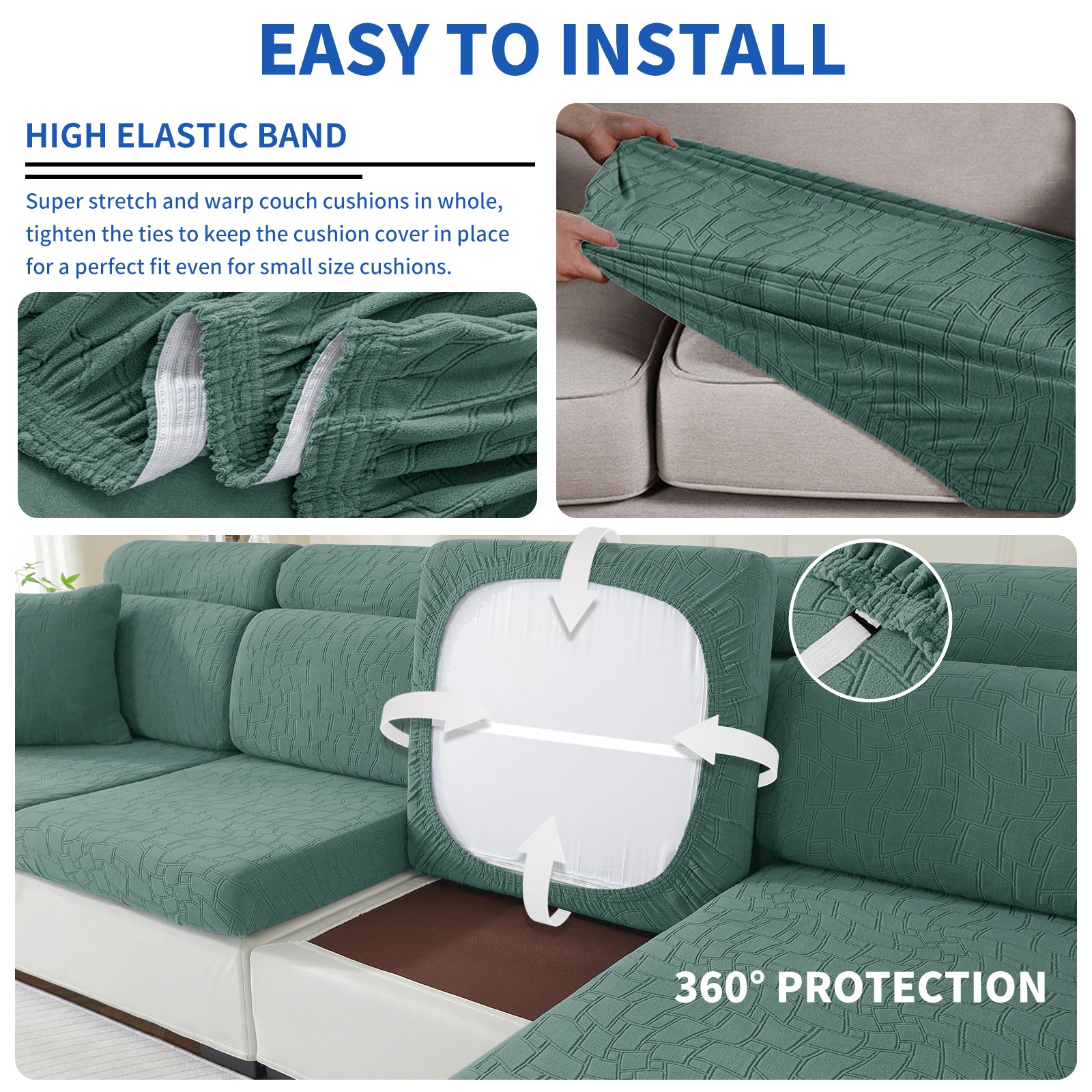 YSTYLE 2 pezzi Copertura per sedile divano elasticizzata 1 posto geometrico anti-scivolo