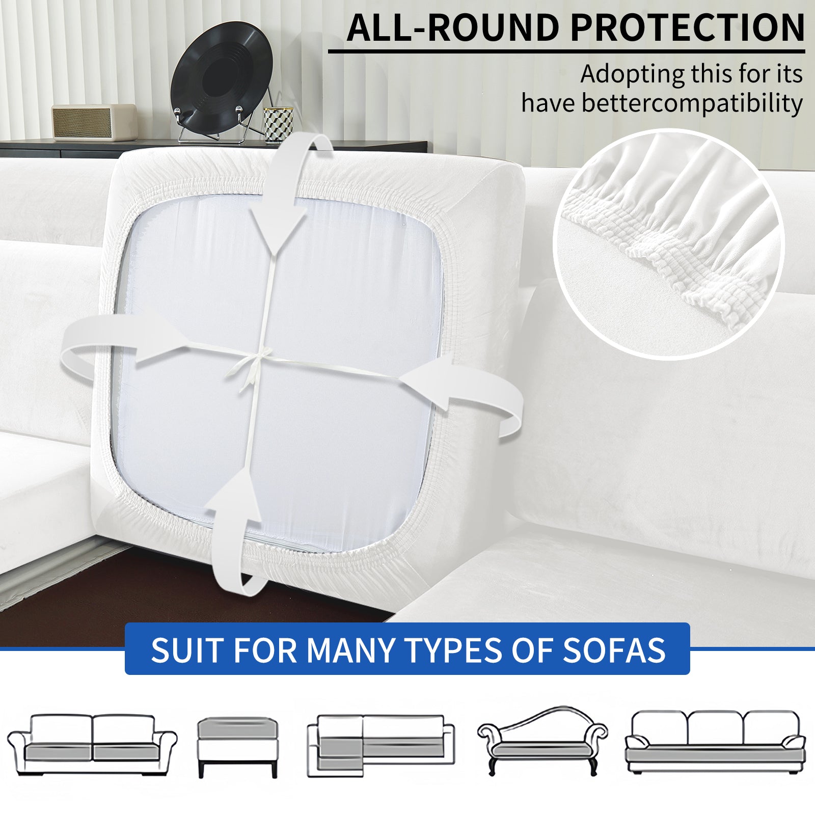 YSTYLE Manta para Almohada de Chaise – Ajuste Elástico, Antideslizante, Universal para Almohadas Separadas de Sofá