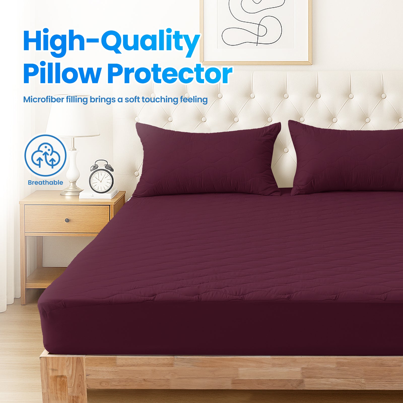 YSTYLE 2 Waterproof Pillowcases 50x80cm Breathable Anti Mite-YSTYLE