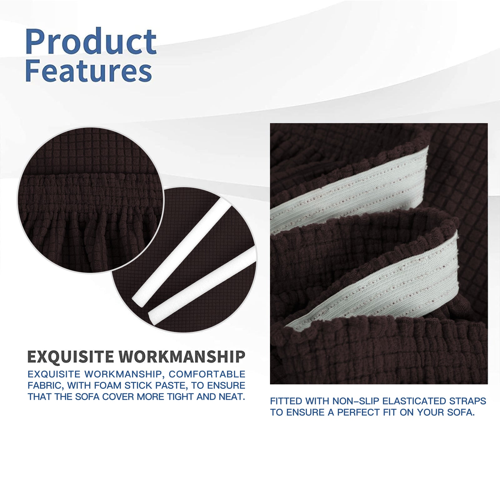 YSTYLE Stretch 2-Sitzer Sofa Bezug mit Armlehnen Anti-Rutsch