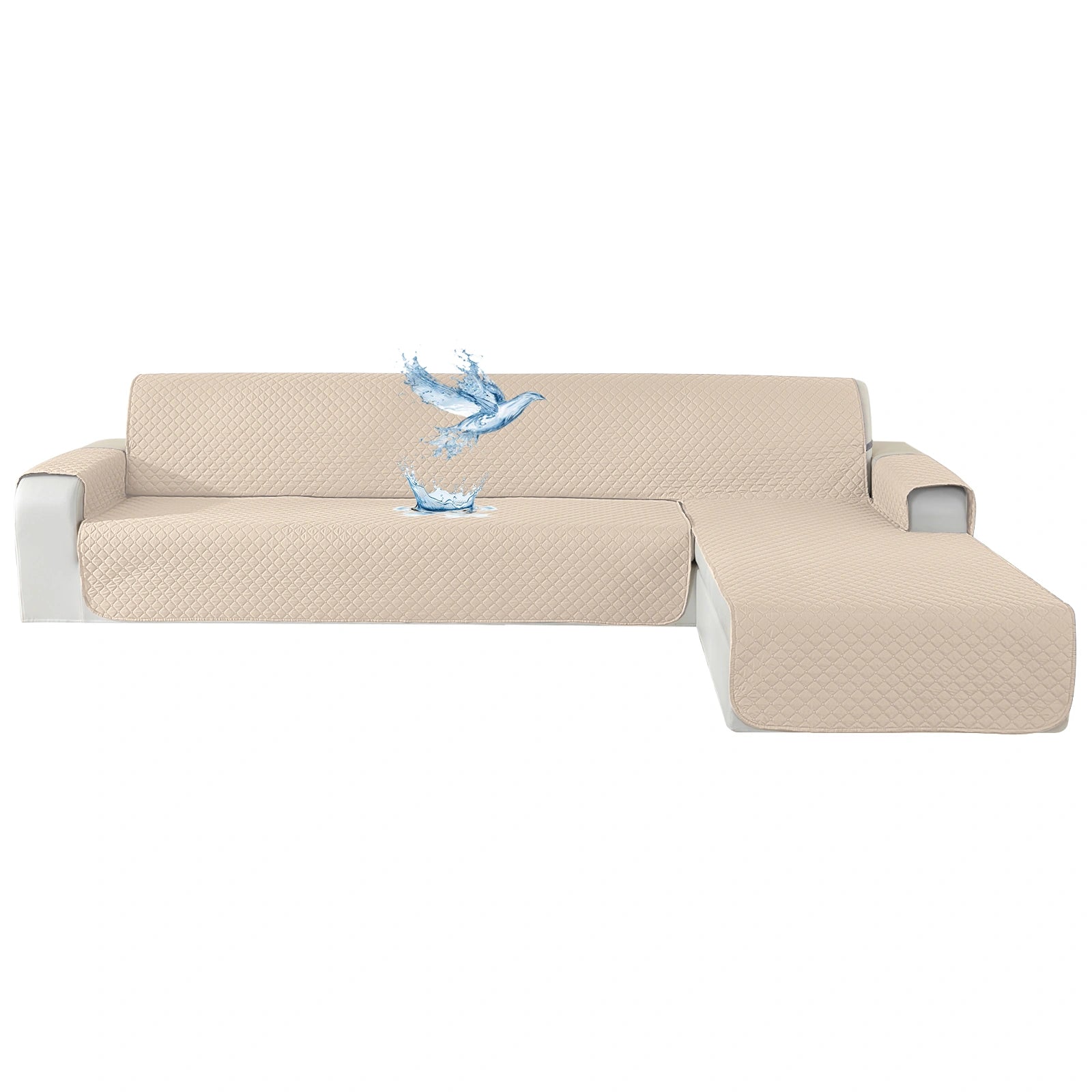 YSTYLE L-Shape for 2 Seater Waterproof Corner Sofa Cover , Non-Slip, Reversible Peninsula Design-Rhombic