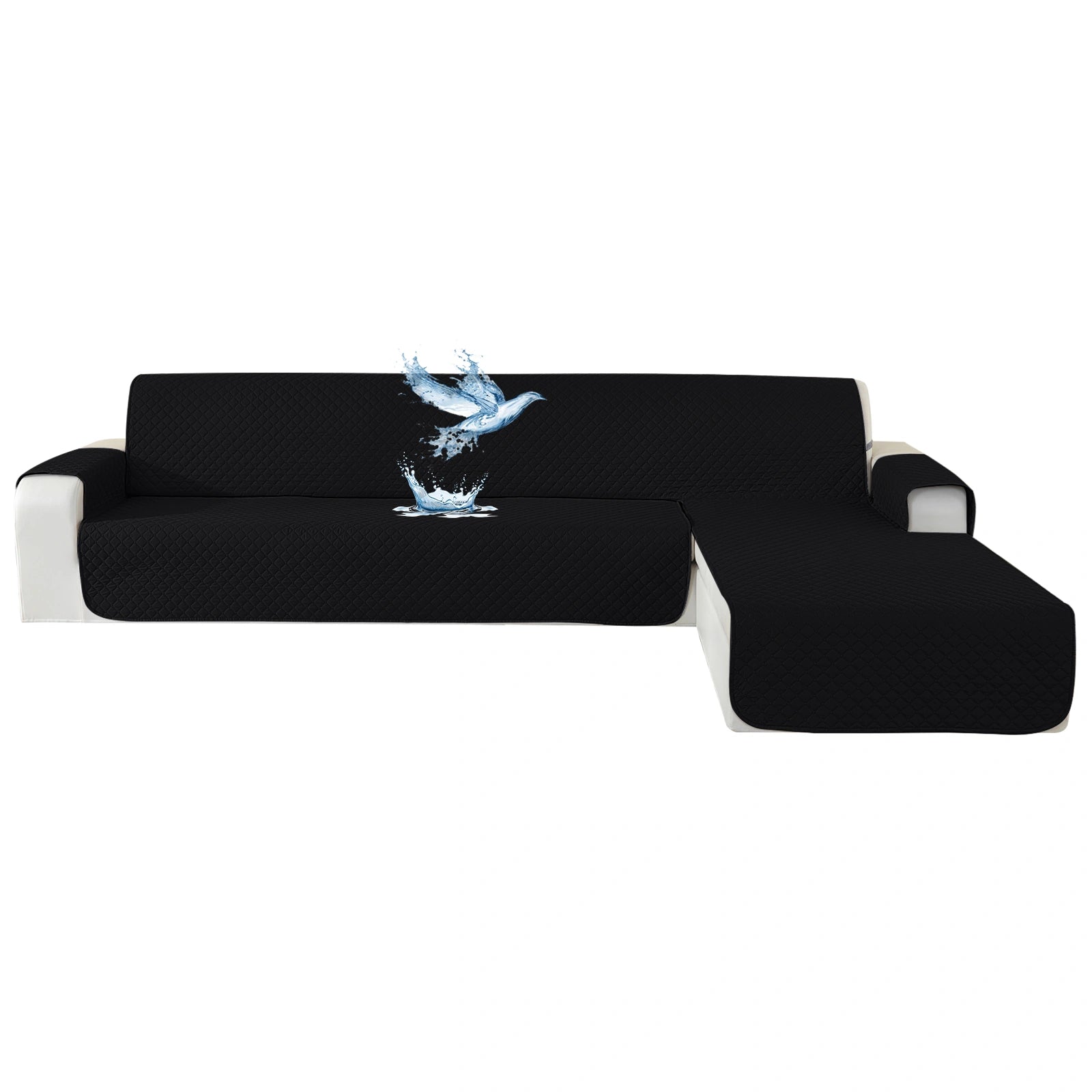 YSTYLE L-Shape for 4 Seater Waterproof Corner Sofa Cover , Non-Slip, Reversible Peninsula Design-Rhombic