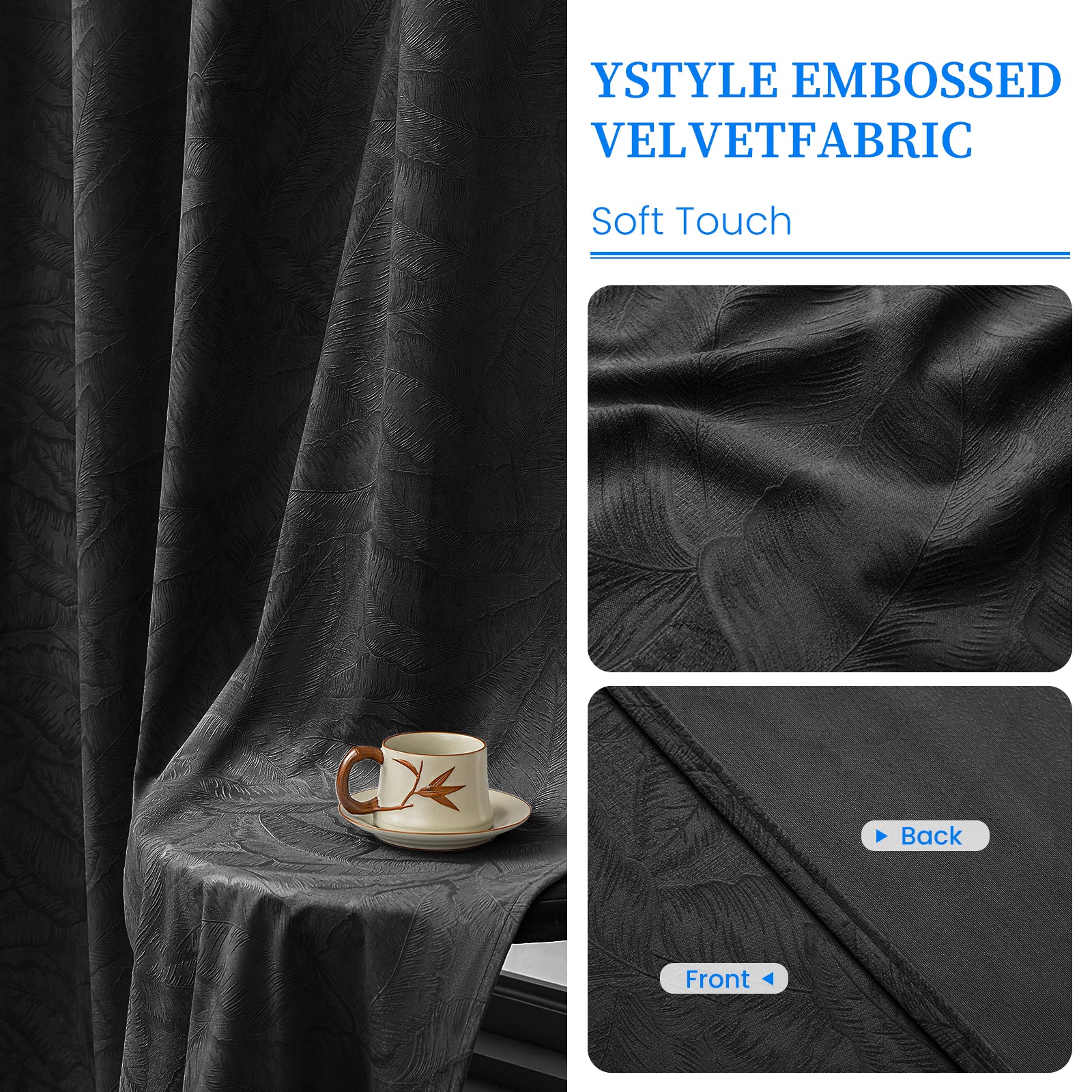 2 Pieces rideaux opacifiants with Stainless Steel Eyelets thermique Polyester Panels