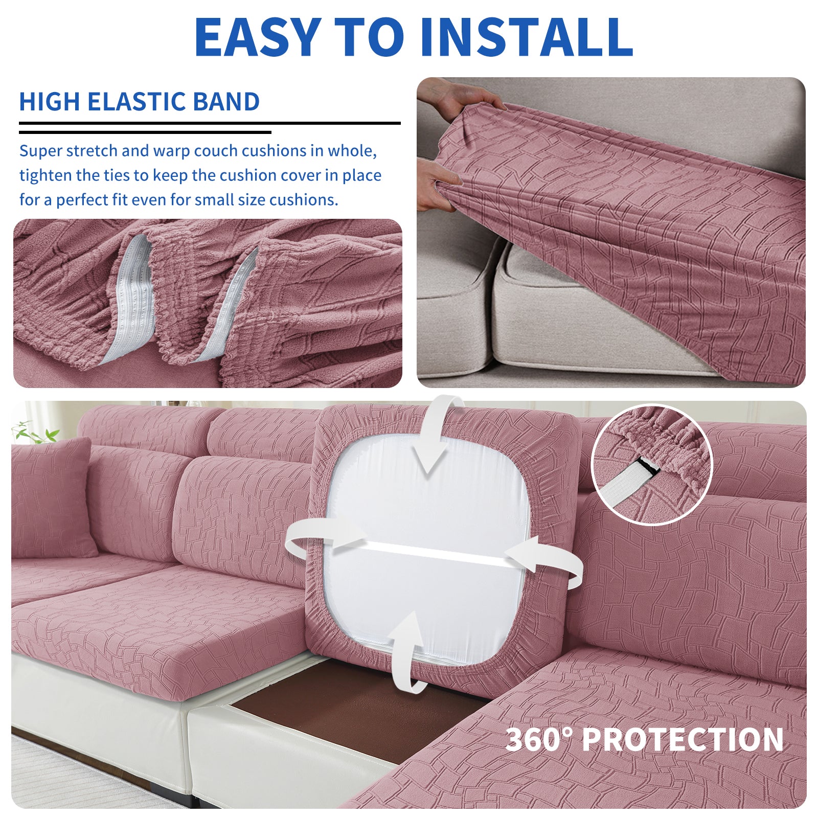 YSTYLE 2 pezzi Copertura per sedile divano elasticizzata 1 posto geometrico anti-scivolo