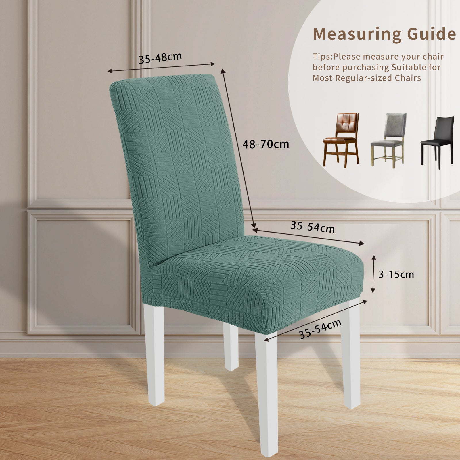 YSTYLE 2 Pieces élastique Dining Chair couvertures 48-70CM Back Height