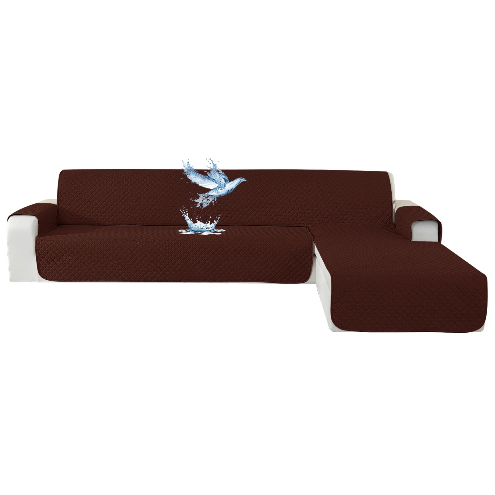 YSTYLE L-Shape for 3 Seater Waterproof Corner Sofa Cover , Non-Slip, Reversible Peninsula Design-Rhombic