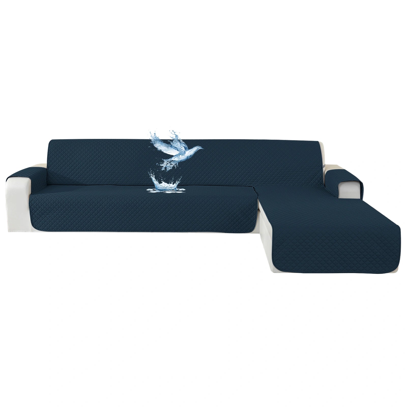 YSTYLE L-Shape for 3 Seater Waterproof Corner Sofa Cover , Non-Slip, Reversible Peninsula Design-Rhombic