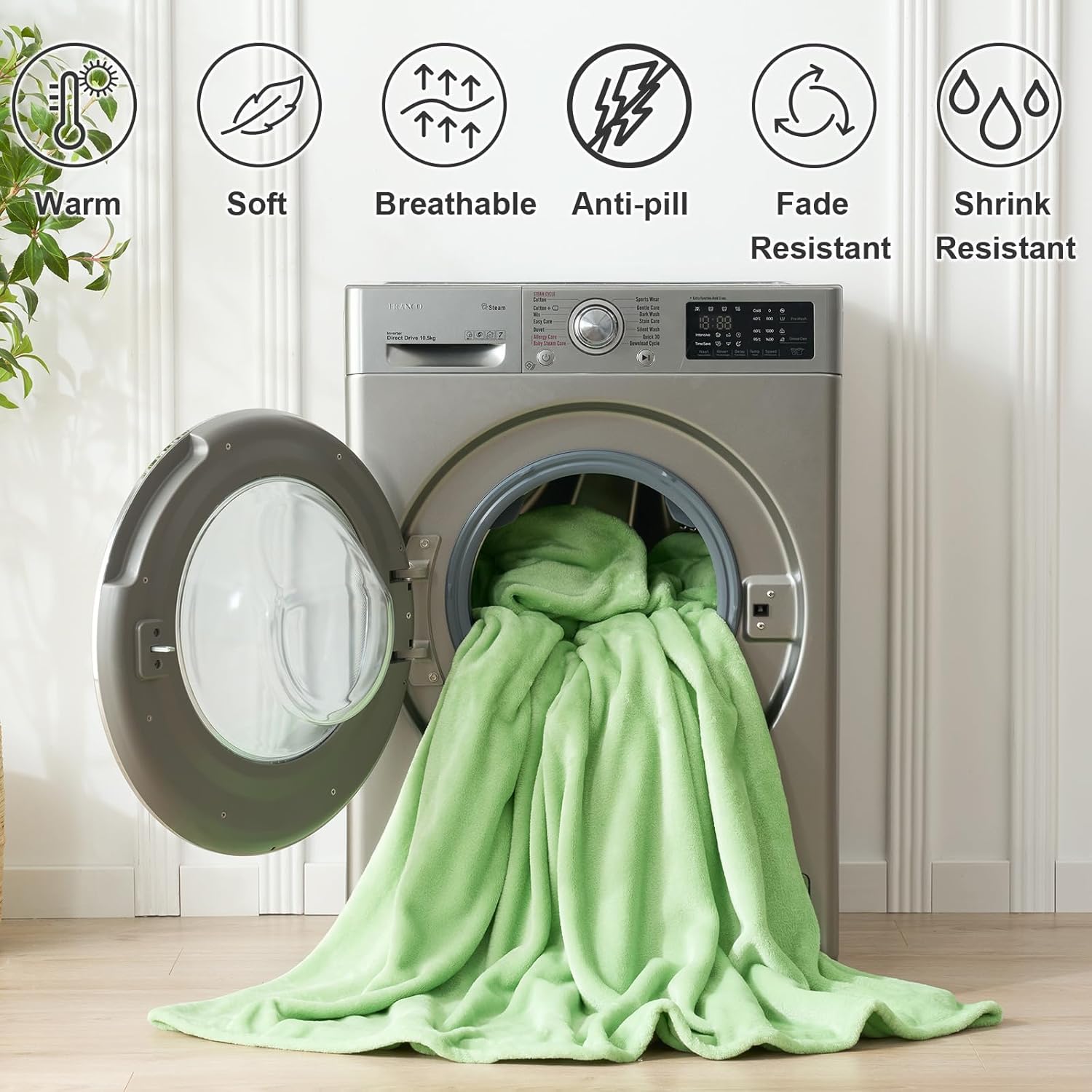 YSTYLE Soft Flannel Fleece Twin Blanket Plush Throw 160 x 200 CM