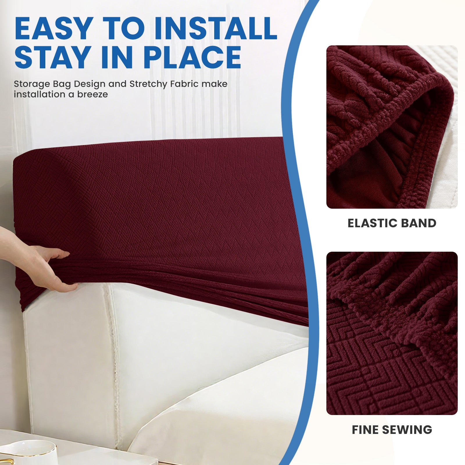 Ystyle 120cm Single Bed Headboard Cover Elasticated Headboard Slipcover, Universal Washable Single Bed Headboard Cover, Dust-Proof Headboard Protector