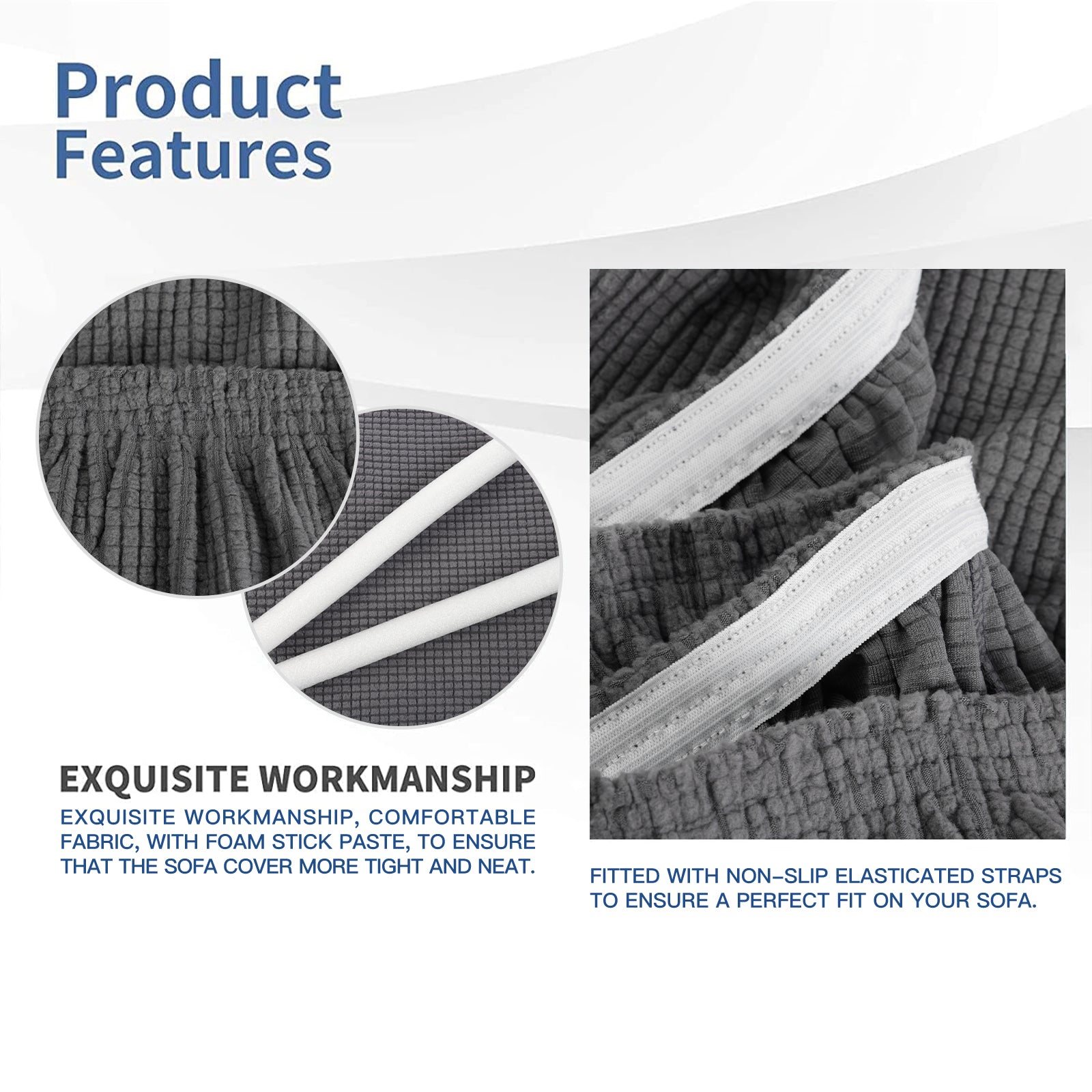 YSTYLE Stretch 2-Sitzer Sofa Bezug mit Armlehnen Anti-Rutsch