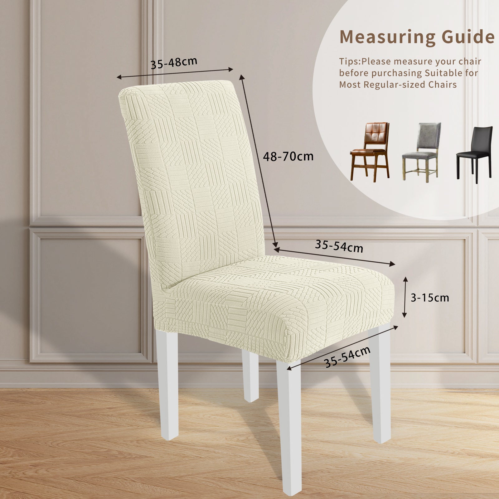 YSTYLE 2 Pieces élastique Dining Chair couvertures 48-70CM Back Height