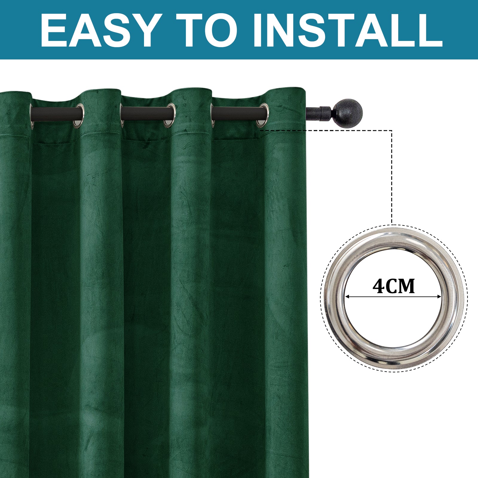 YSTYLE 2 Pieces Velvet Blackout Curtains Thermal Insulated-YSTYLE