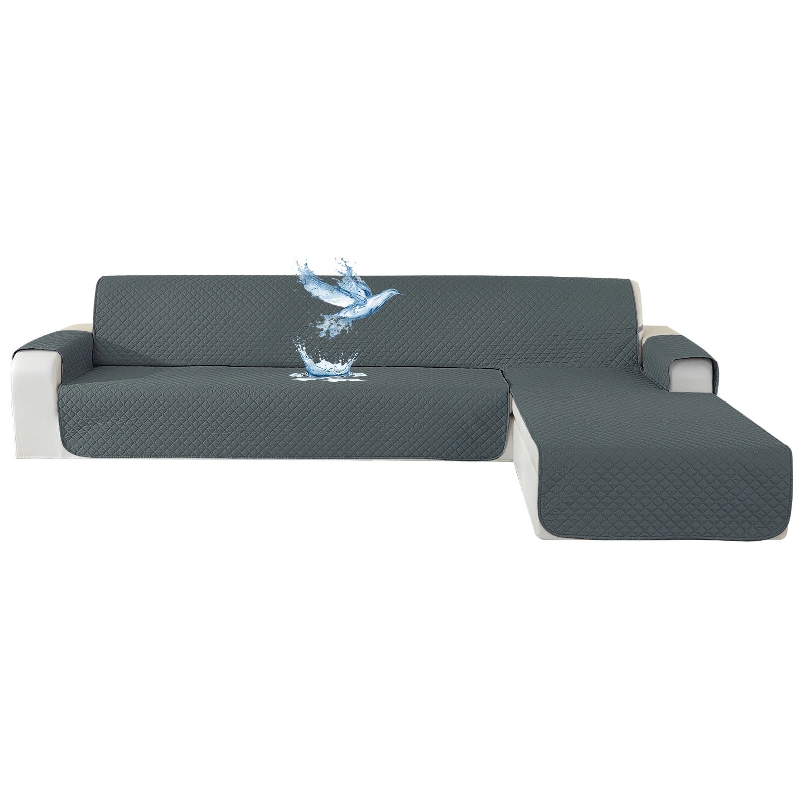 YSTYLE Waterproof L Shape Sofa Cover 4 Seater Reversible Peninsula-YSTYLE