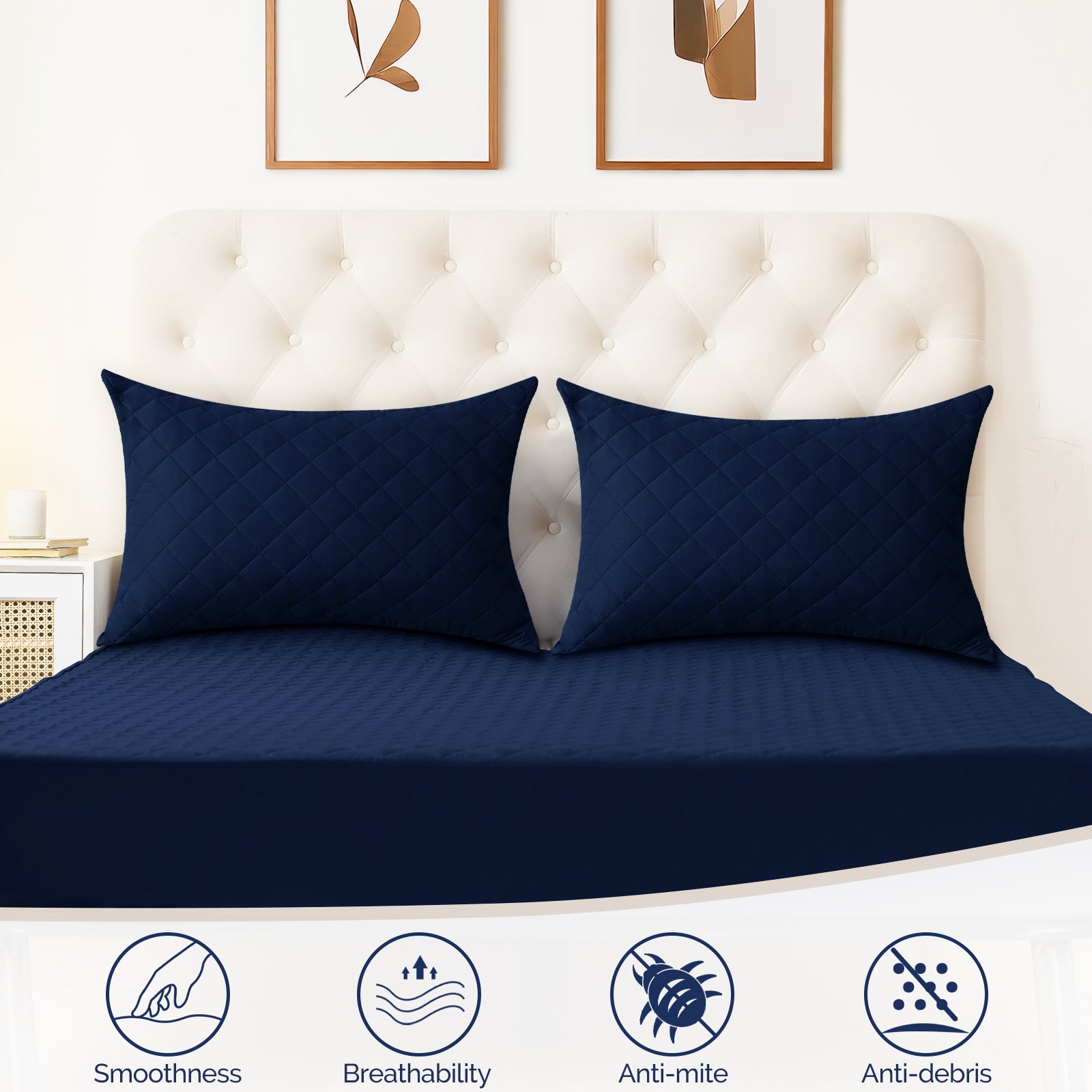 YSTYLE 2 Waterproof Pillowcases 50x80cm Breathable Anti Mite-YSTYLE