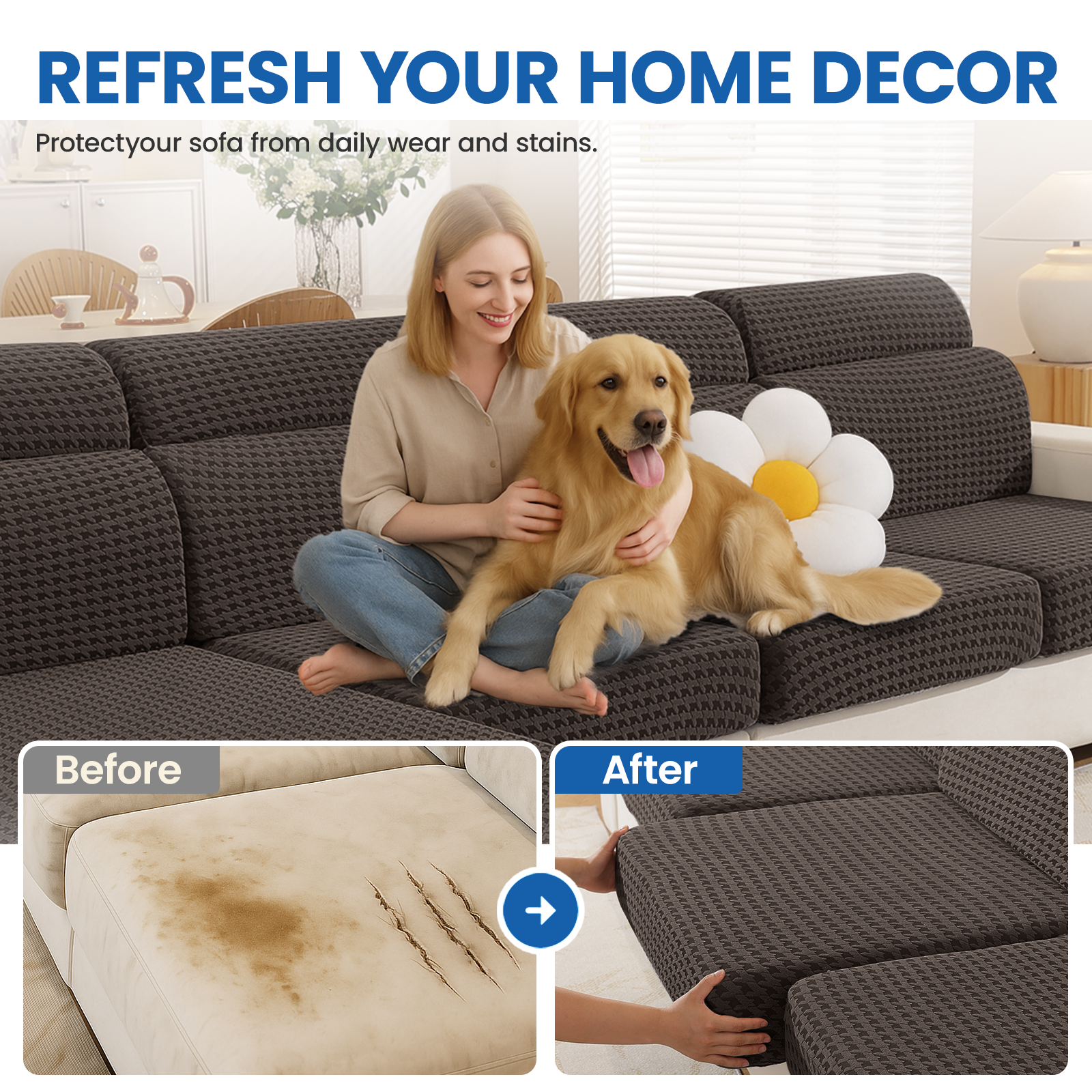 Ystyle Stretch Sofa Seat Cover 3 Seater New Pattern-YSTYLE