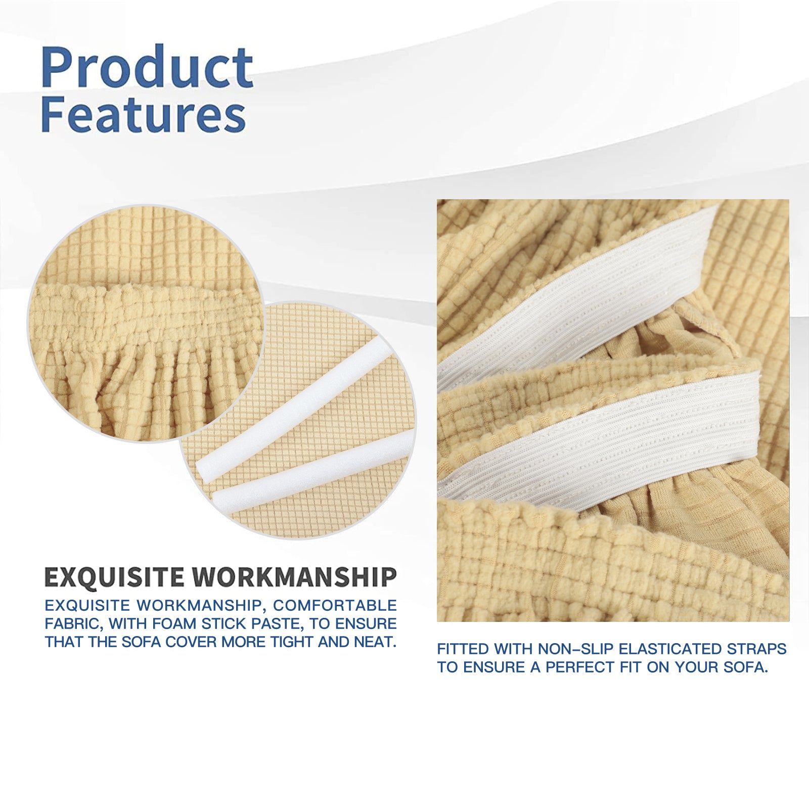 YSTYLE Stretch 2-Sitzer Sofa Bezug mit Armlehnen Anti-Rutsch