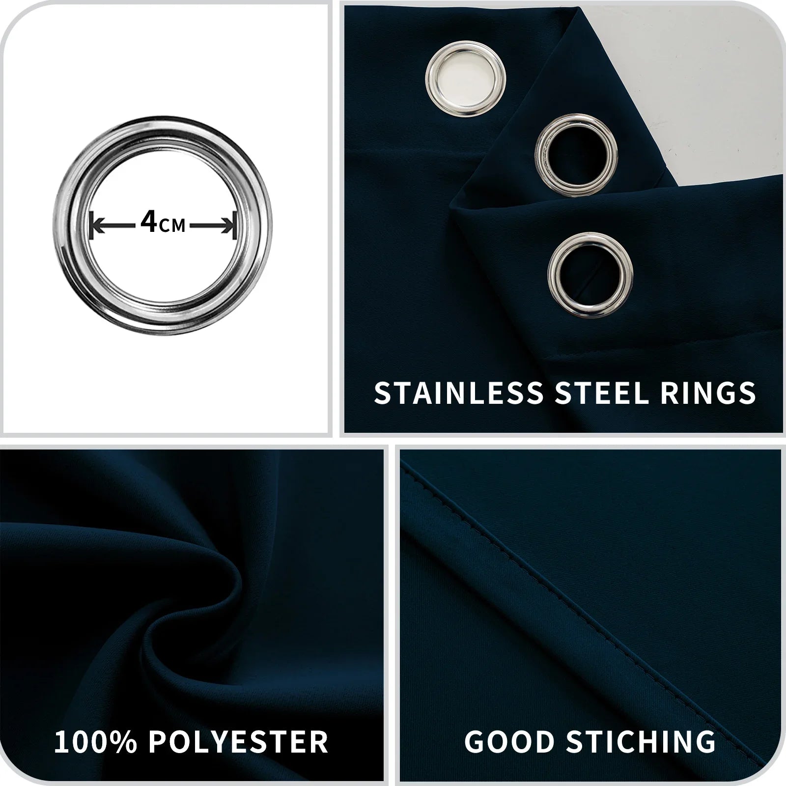 YSTYLE 2 Pieces Waterproof Blackout Curtains Thermal Insulated-YSTYLE