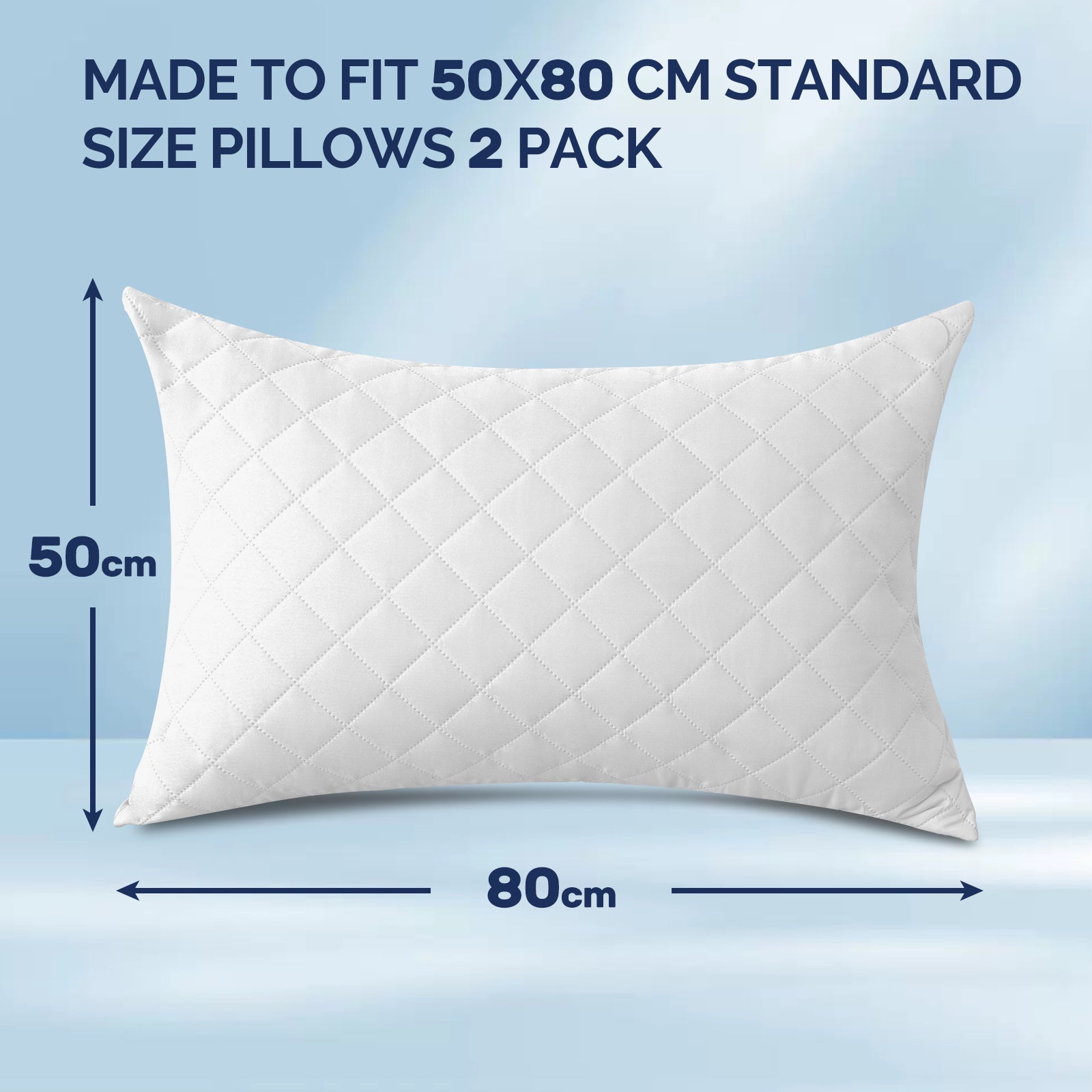 YSTYLE 2 Waterproof Pillowcases 50x80cm Breathable Anti Mite-YSTYLE