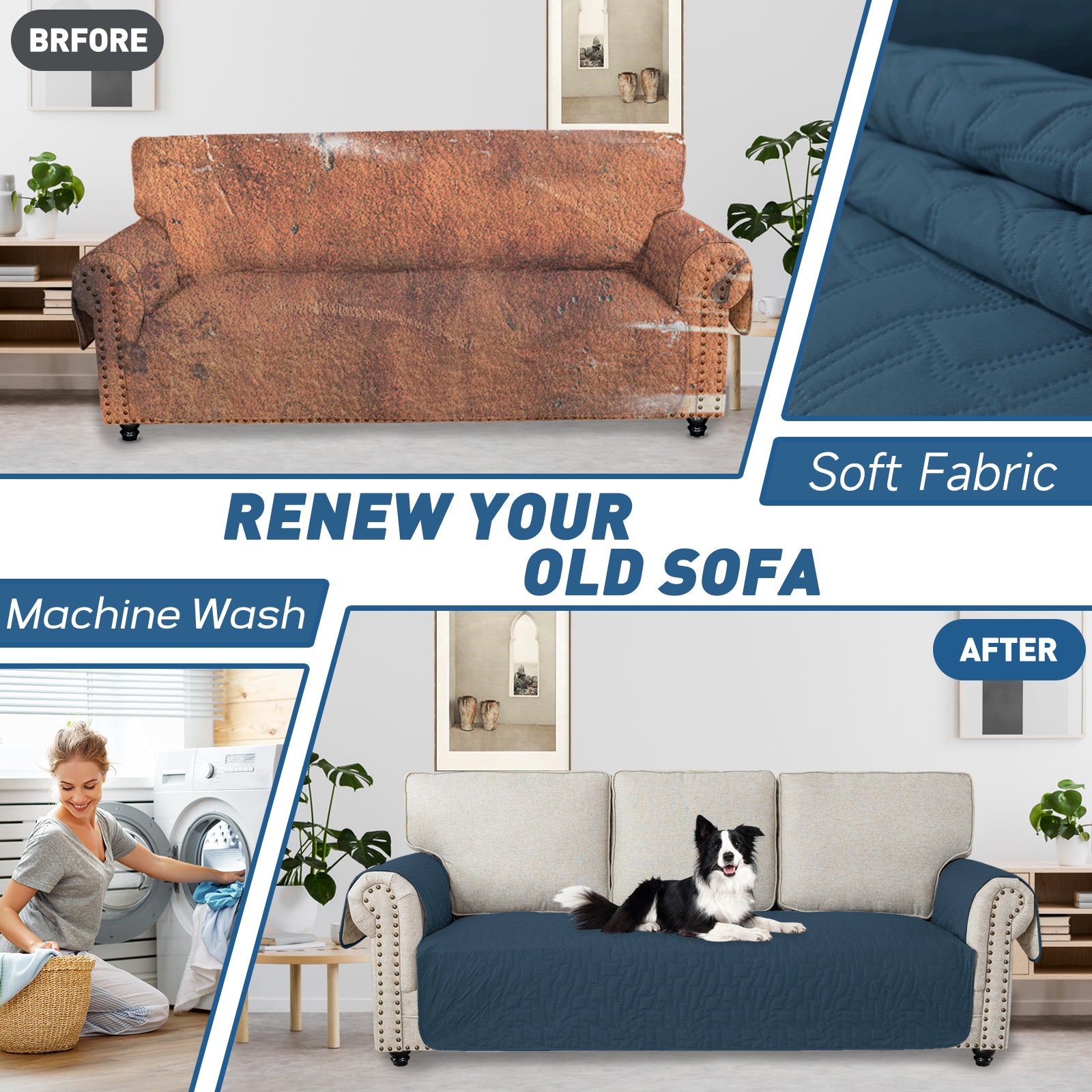 YSTYLE imperméable 3 Seater Armchair couverture antidérapant for Pet protection