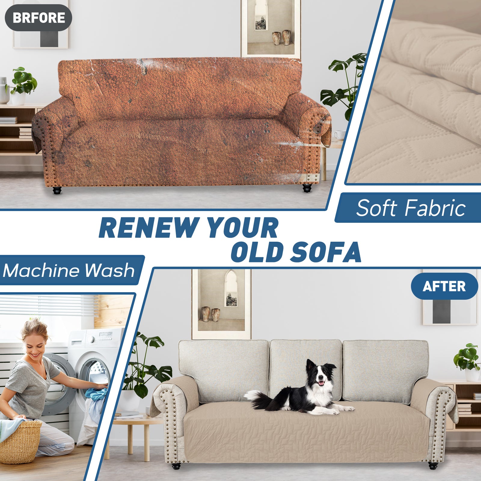 YSTYLE imperméable 3 Seater Armchair couverture antidérapant for Pet protection