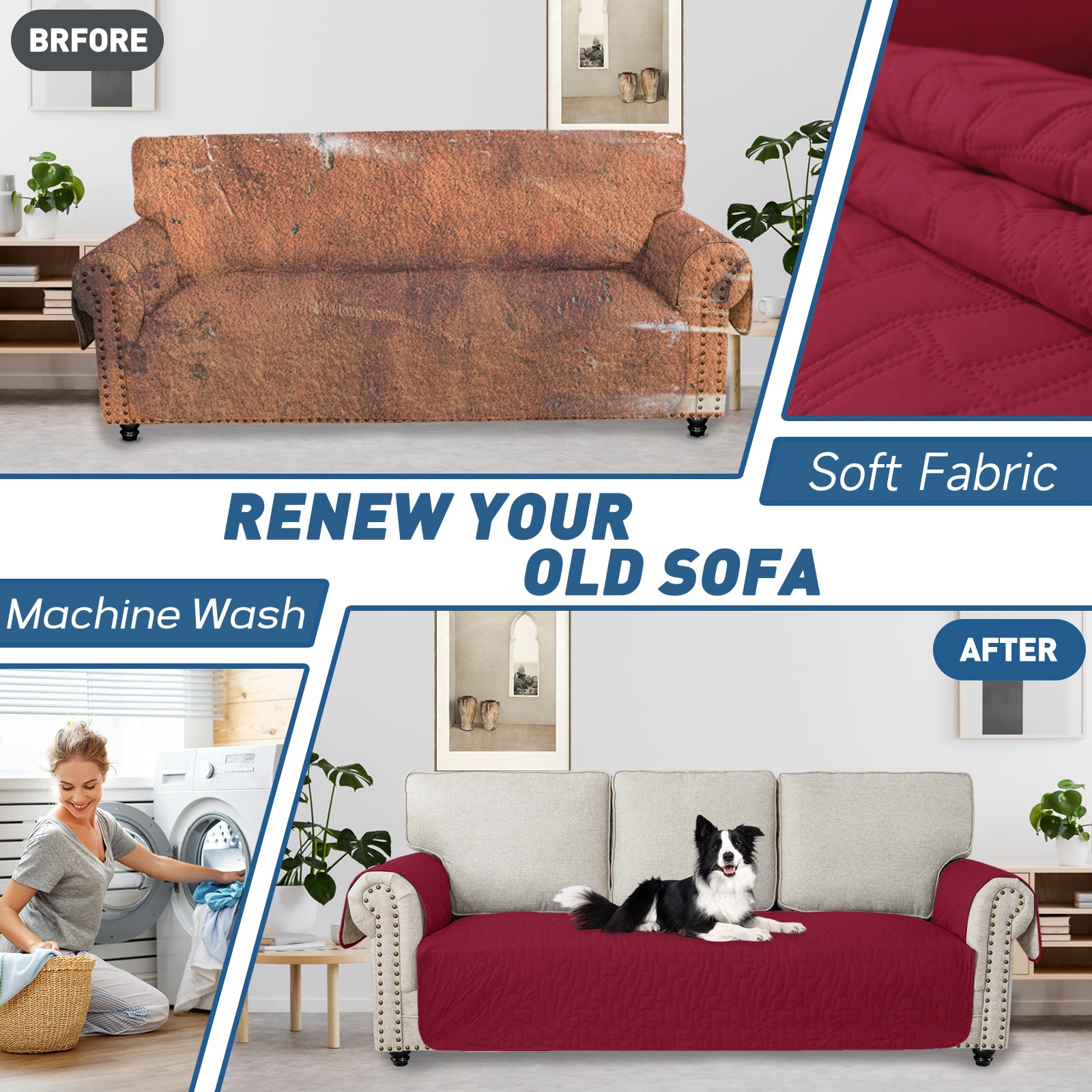 YSTYLE imperméable 3 Seater Armchair couverture antidérapant for Pet protection