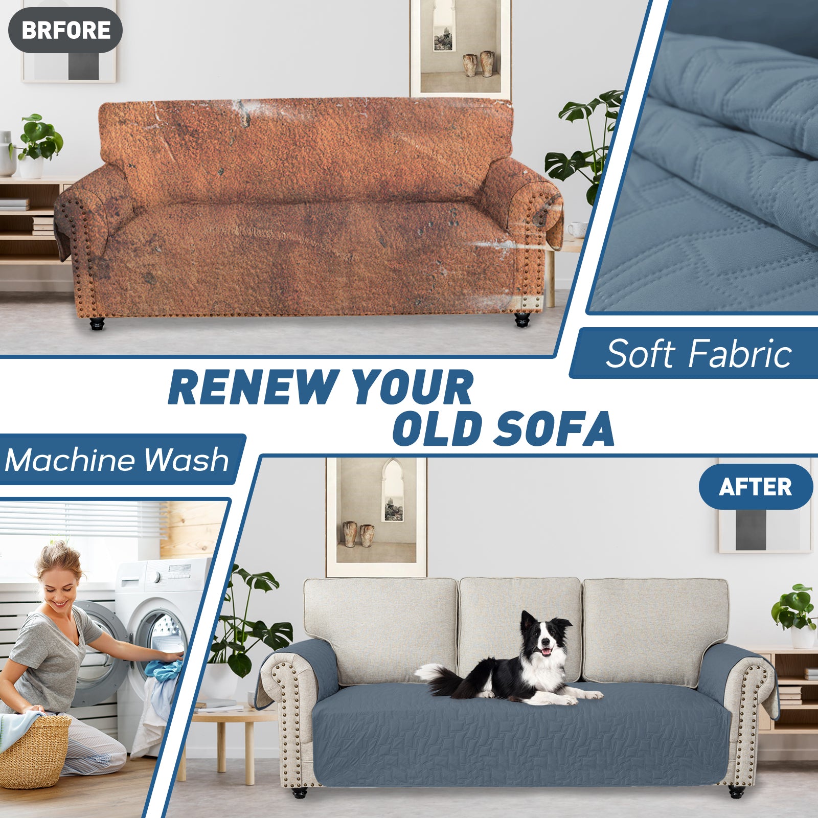 YSTYLE imperméable 3 Seater Armchair couverture antidérapant for Pet protection