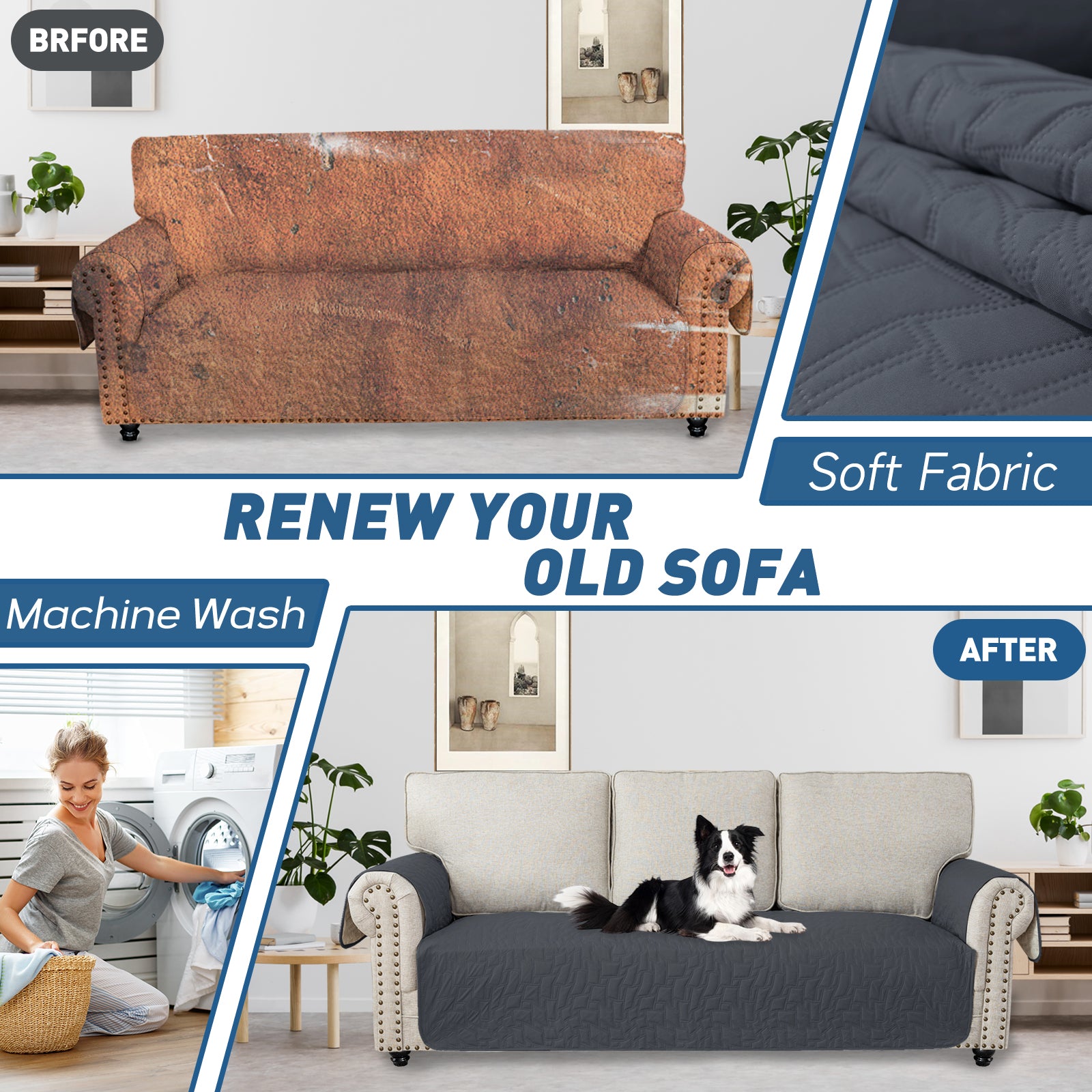 YSTYLE imperméable 3 Seater Armchair couverture antidérapant for Pet protection