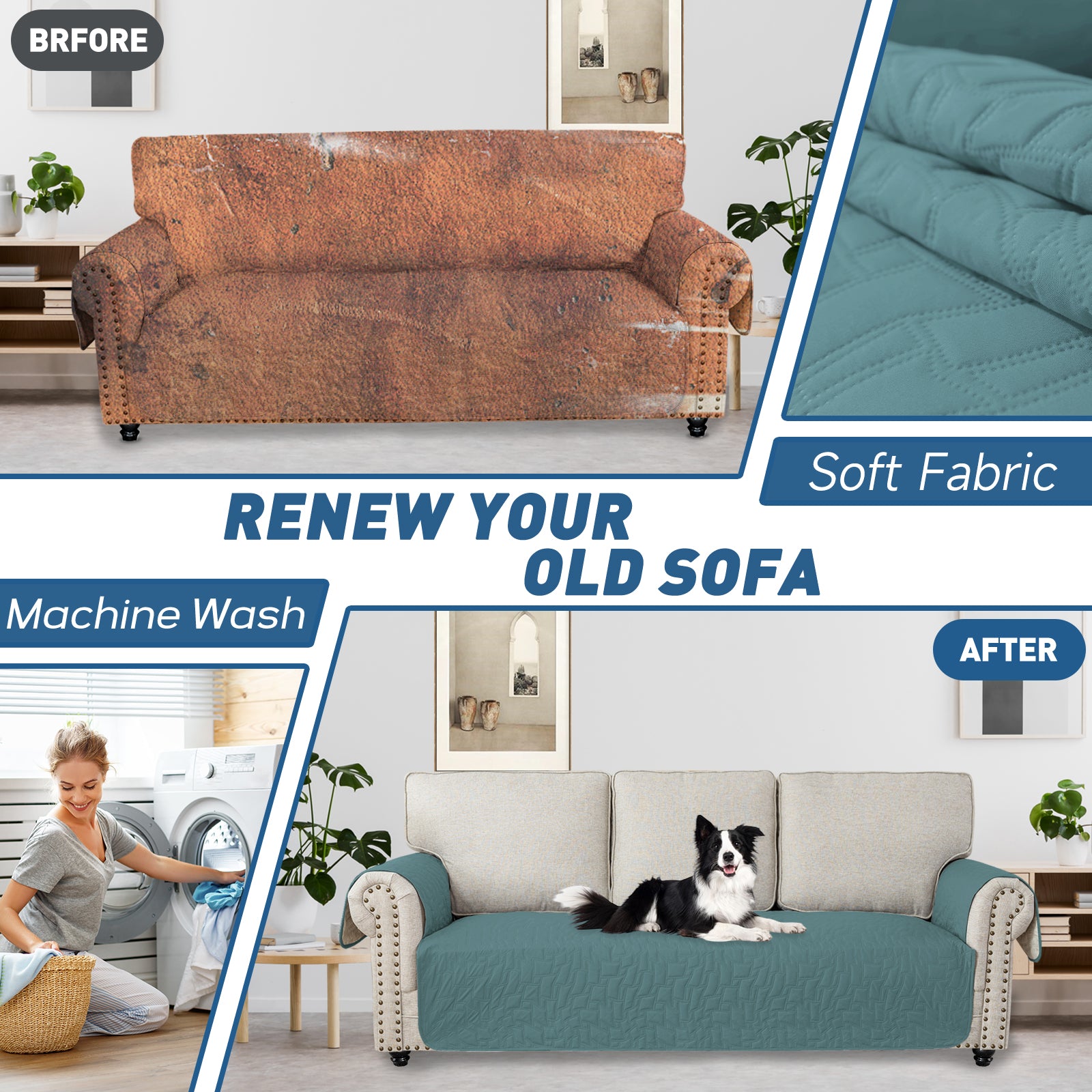 YSTYLE imperméable 3 Seater Armchair couverture antidérapant for Pet protection