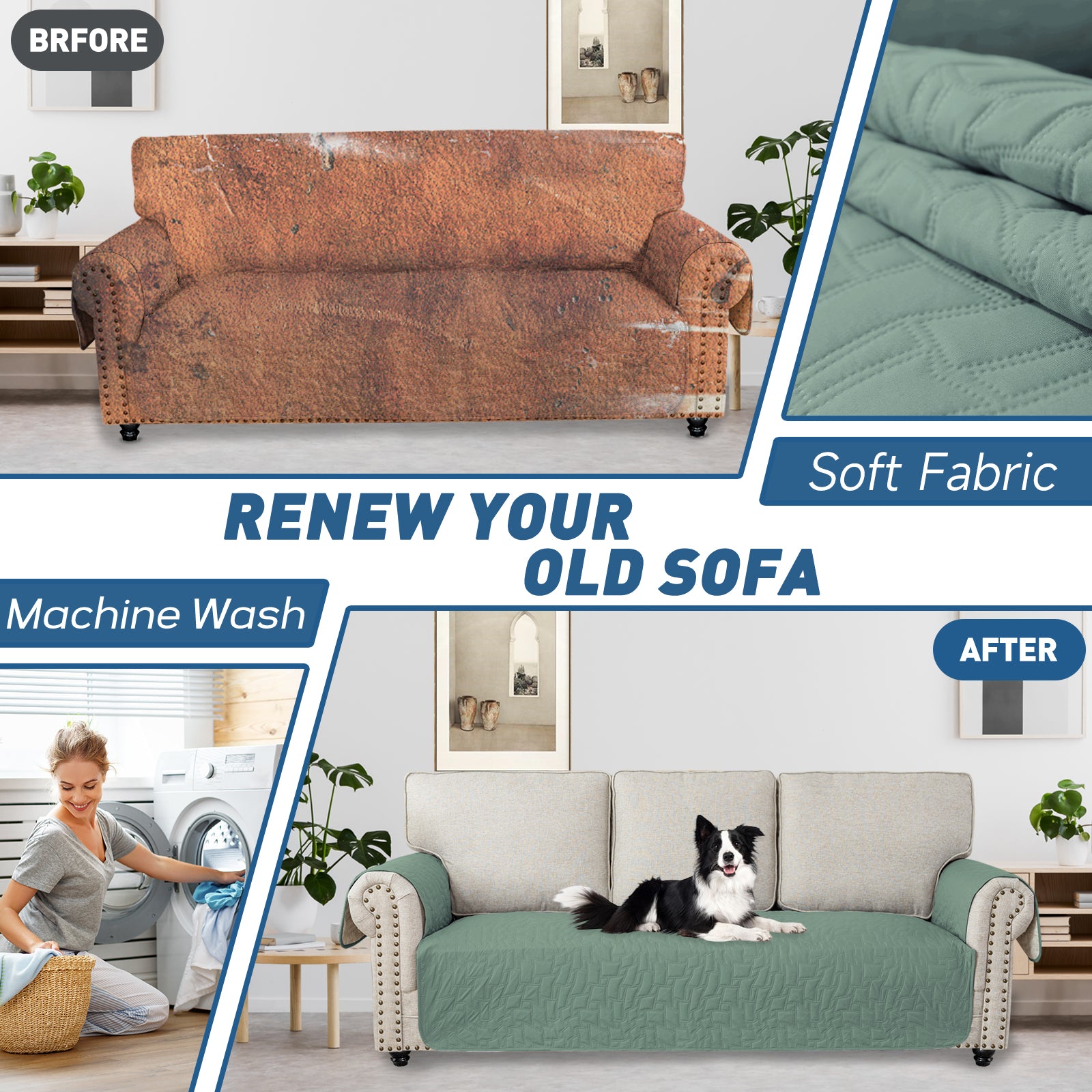 YSTYLE imperméable 3 Seater Armchair couverture antidérapant for Pet protection