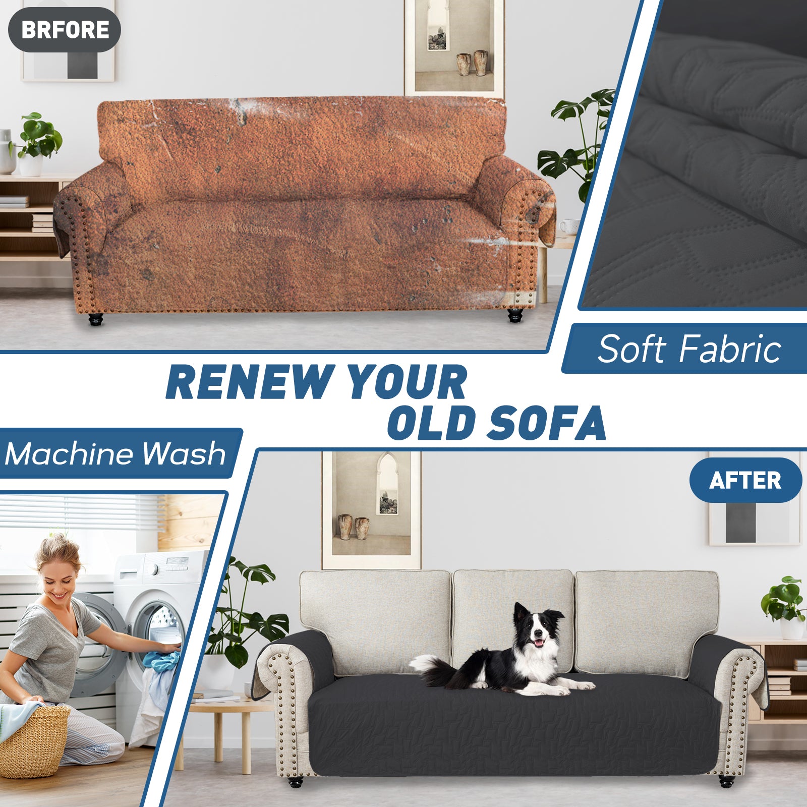 YSTYLE imperméable 3 Seater Armchair couverture antidérapant for Pet protection