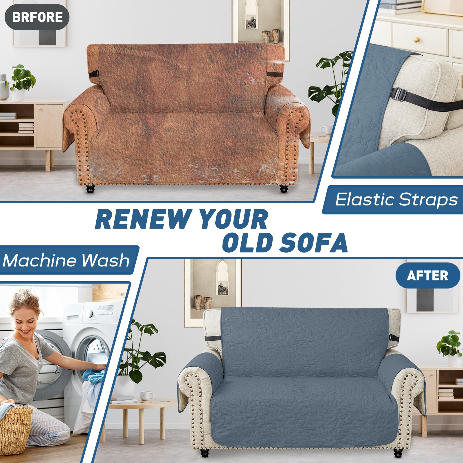 Copertura Impermeabile per Divano a 2 Posti con Braccioli Antiscivolo | YSTYLE