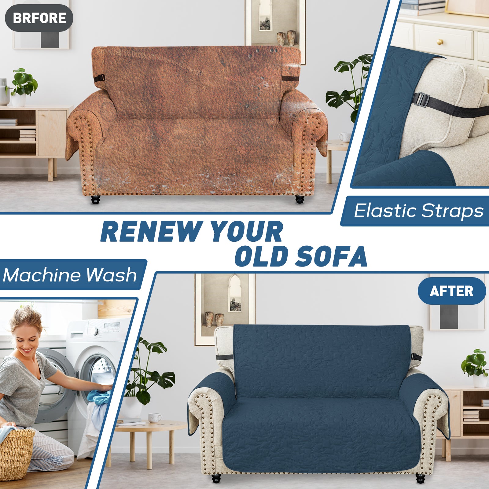 Copertura Impermeabile per Divano a 2 Posti con Braccioli Antiscivolo | YSTYLE