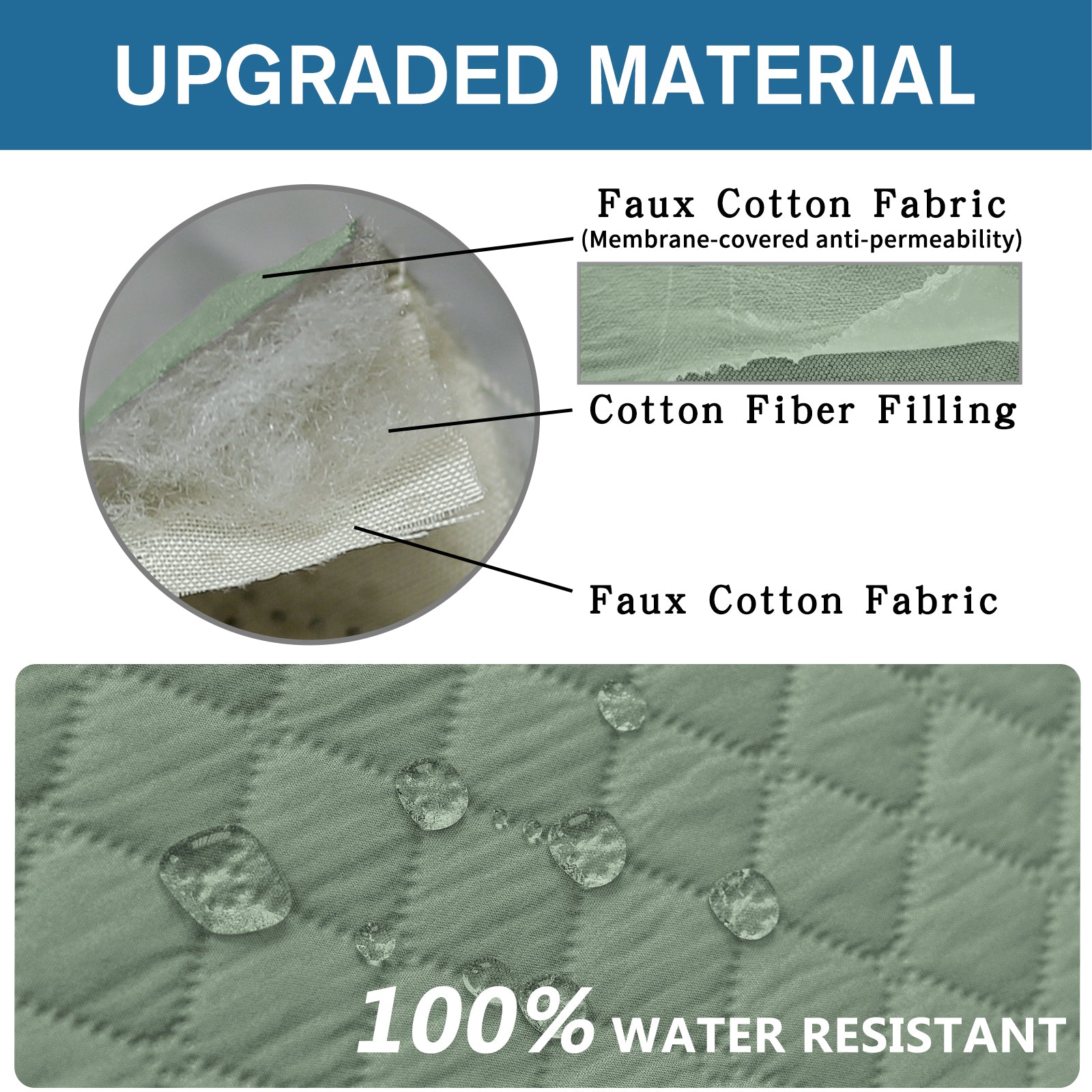 Copertura per divano impermeabile YSTYLE per 3 posti con braccioli, antiscivolo